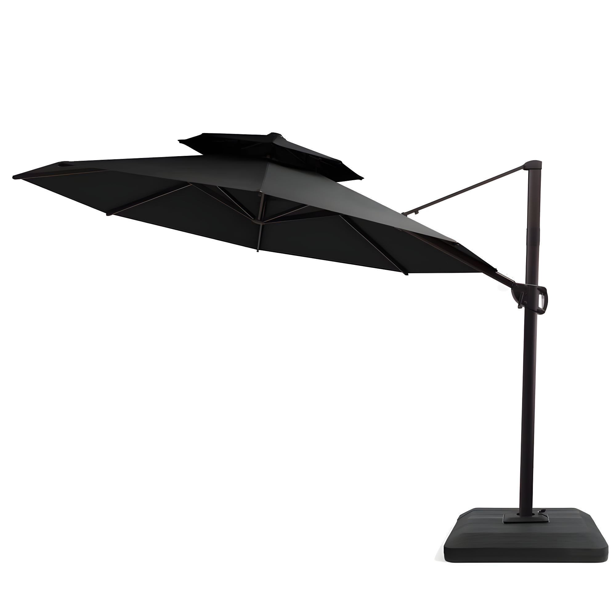 Pellebant  11' Outdoor Patio Cantilever Offset Umbrella Round, Base Not Included Black