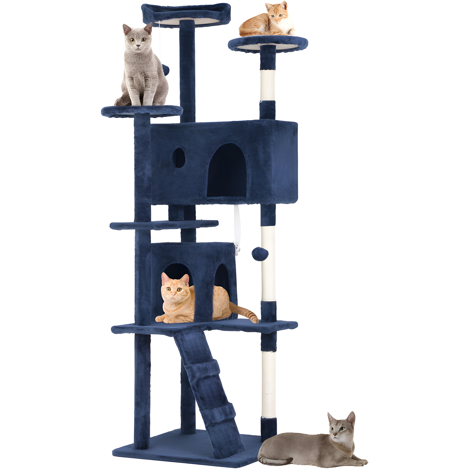 Multi-Level Cat Tree Tower Furniture Activity Center With Scratching Posts, Toys And Condo For Indoor Kittens