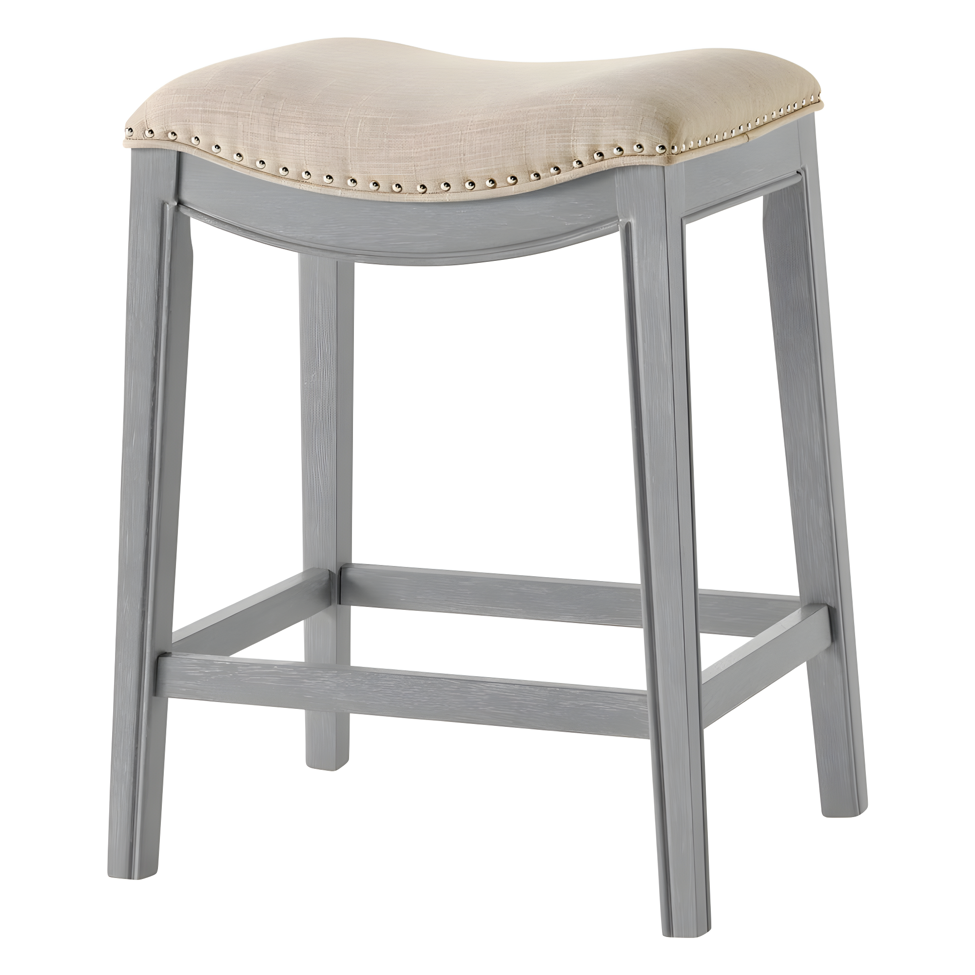 New Pacific Direct Grover 25.5" Fabric Counter Stool in Lyon Cream/Ash Gray