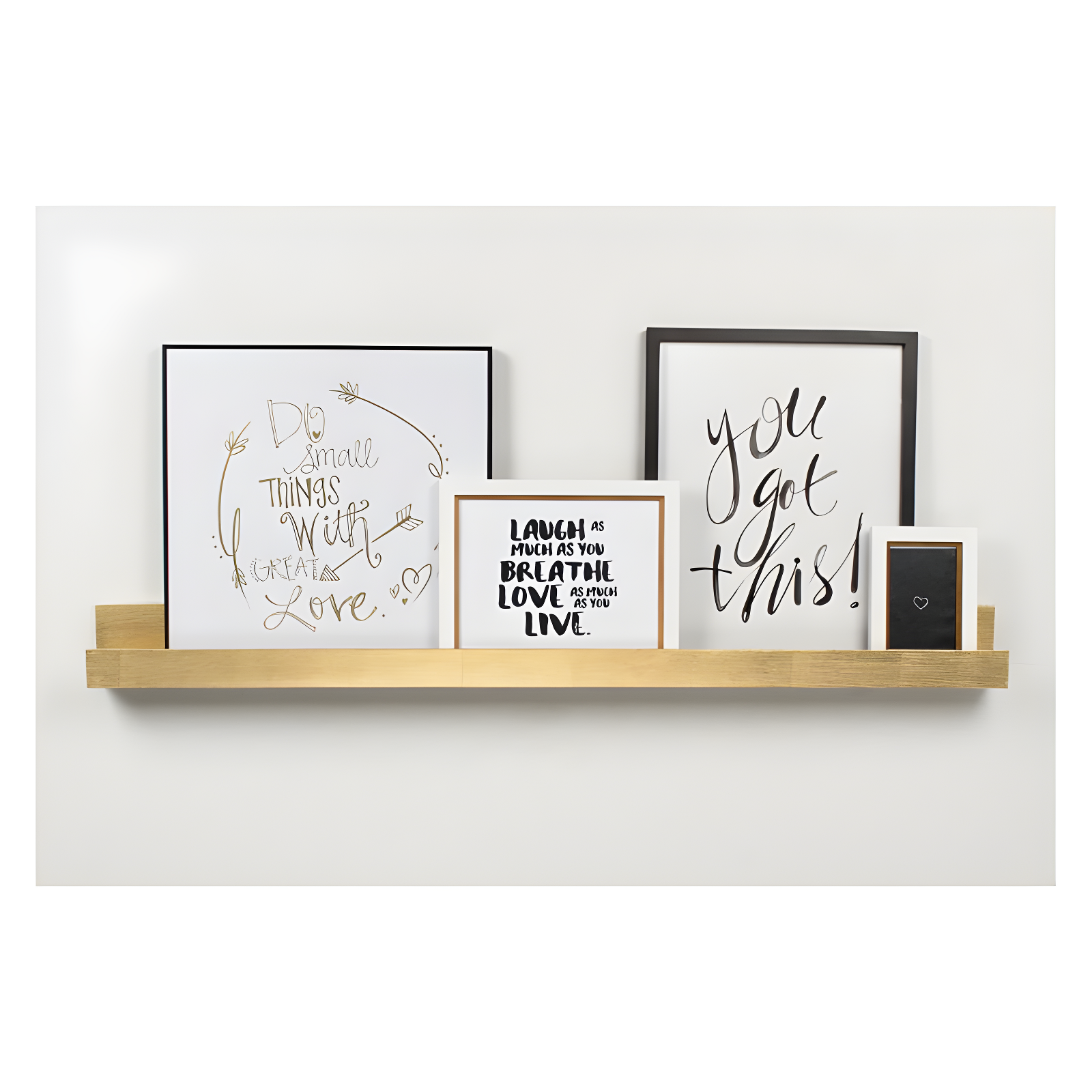 Kate & Laurel All Things Decorative Wall Shelf Gold Decor: Modern Floating Ledge for Photos & Art Display, 42" Long