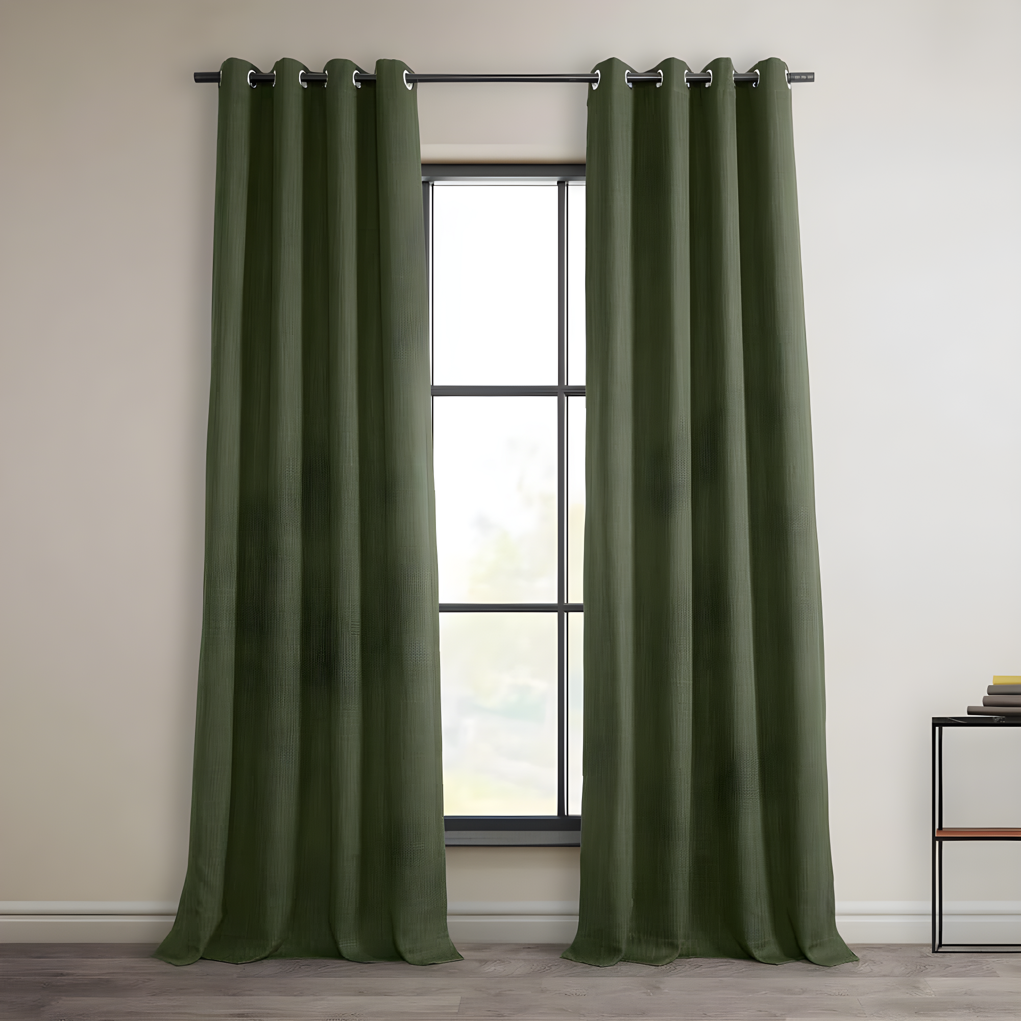 HPD Half Price Drapes Grommet Linen Curtains 84 Inches Long Room Darkening Curtains for Bedroom & Living Room (1 Panel), 50W x 84L, Tuscany Green