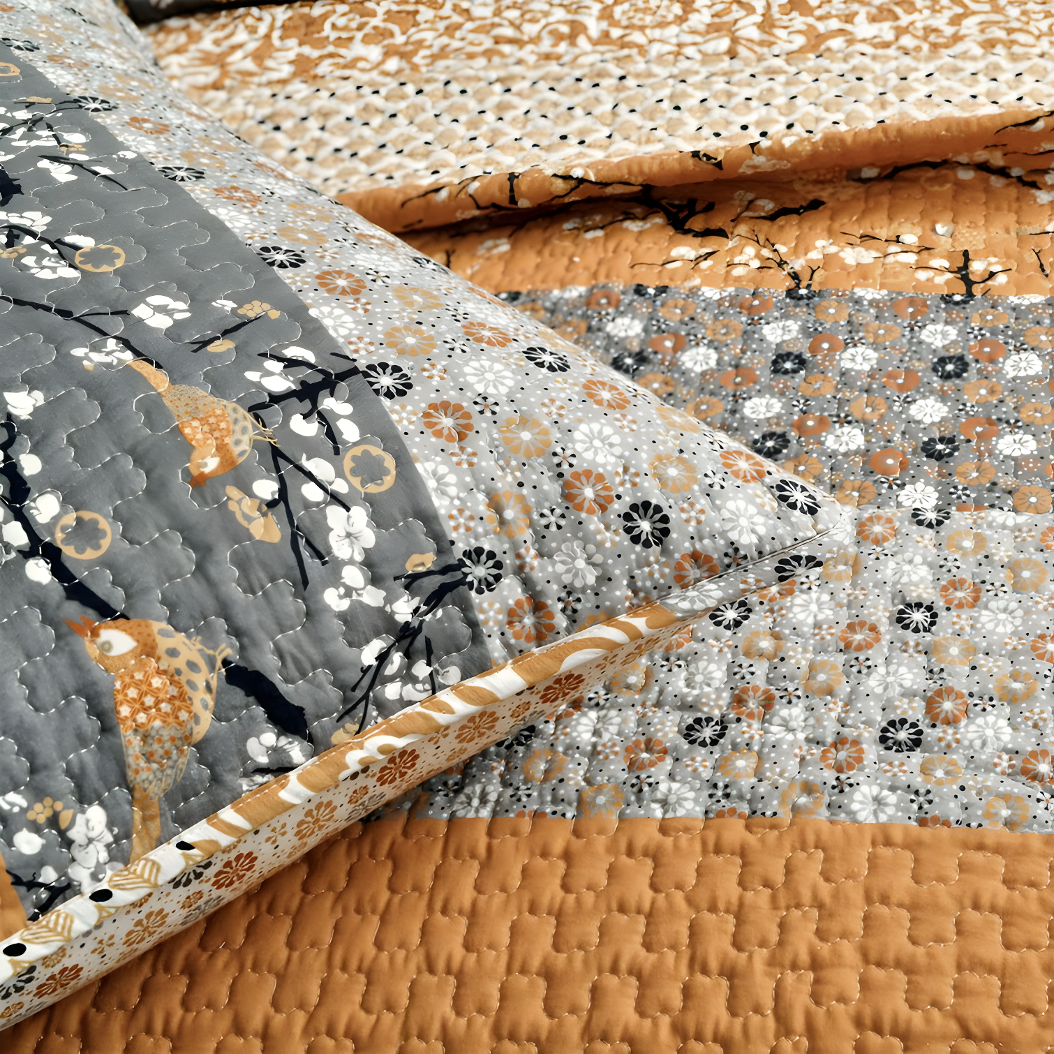 Royal Empire Cotton Reversible 3 Piece Quilt Set