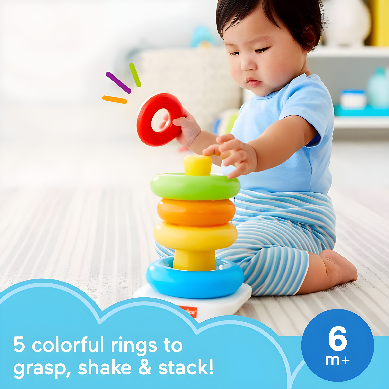 Fisher-Price Rock-a-Stack Sleeve Infant Stacking Toy