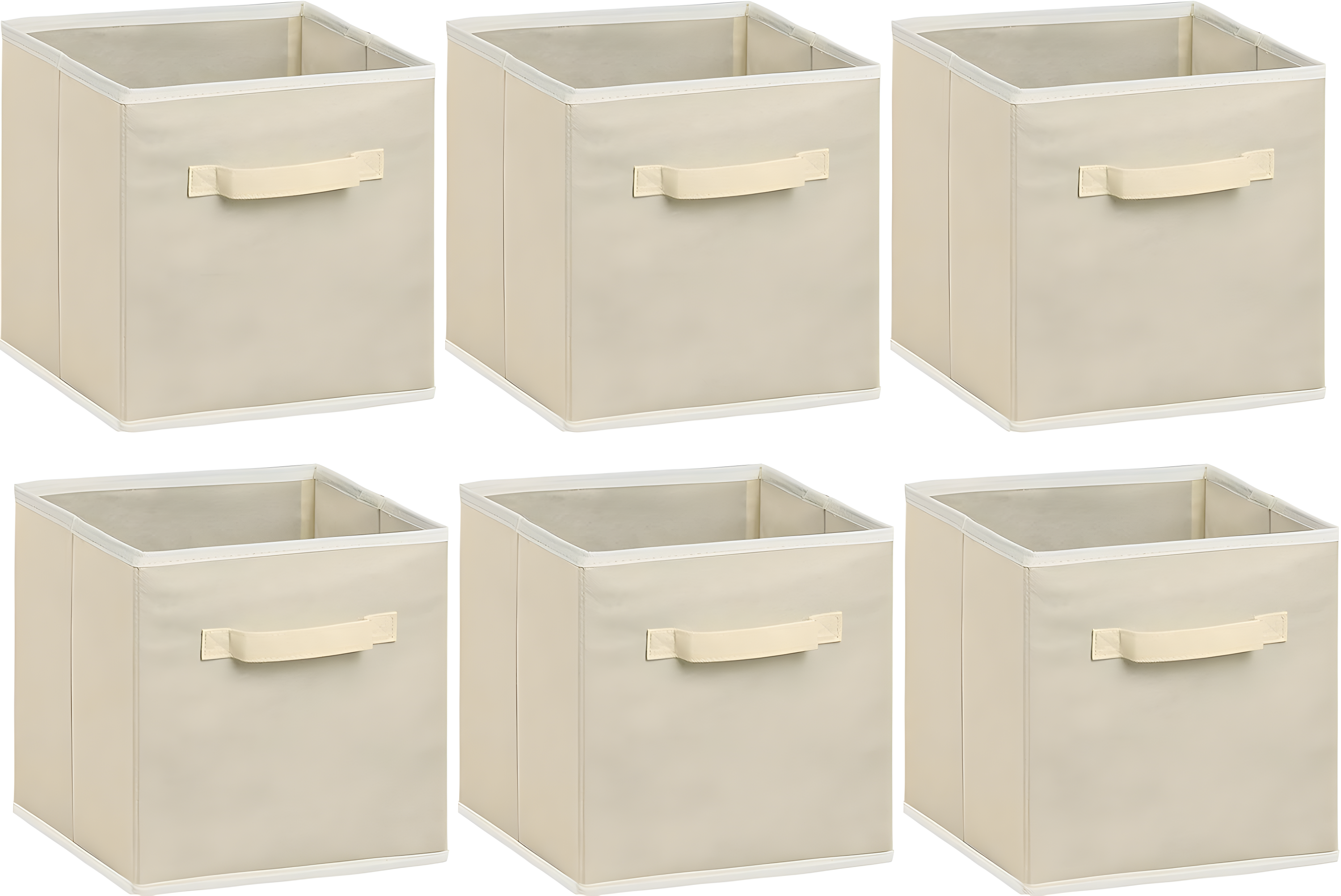 Simple Houseware Foldable Storage Bins Cubes Organizer, 6 Pack, Beige