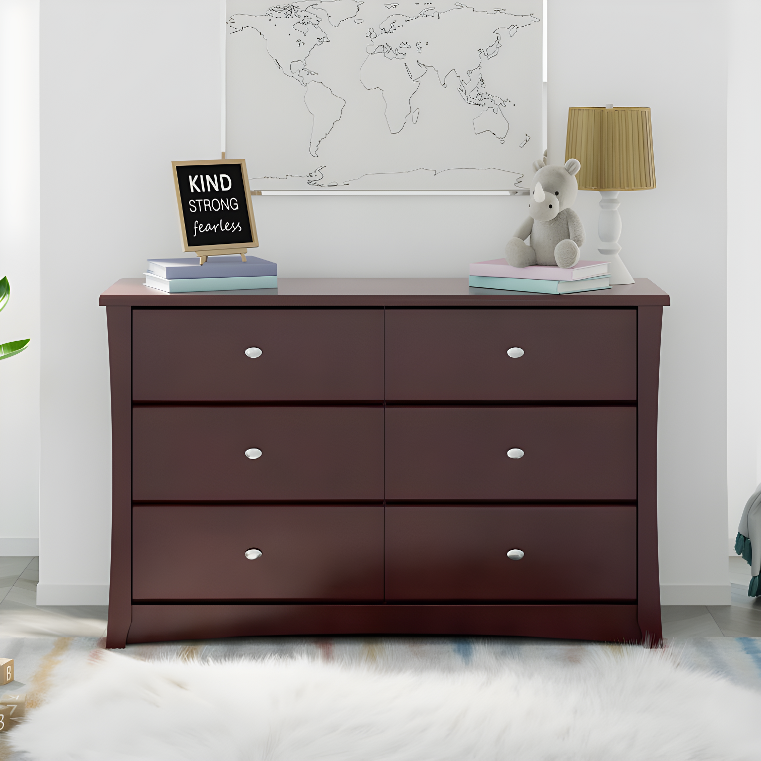 Crescent 6 Drawer Double Dresser