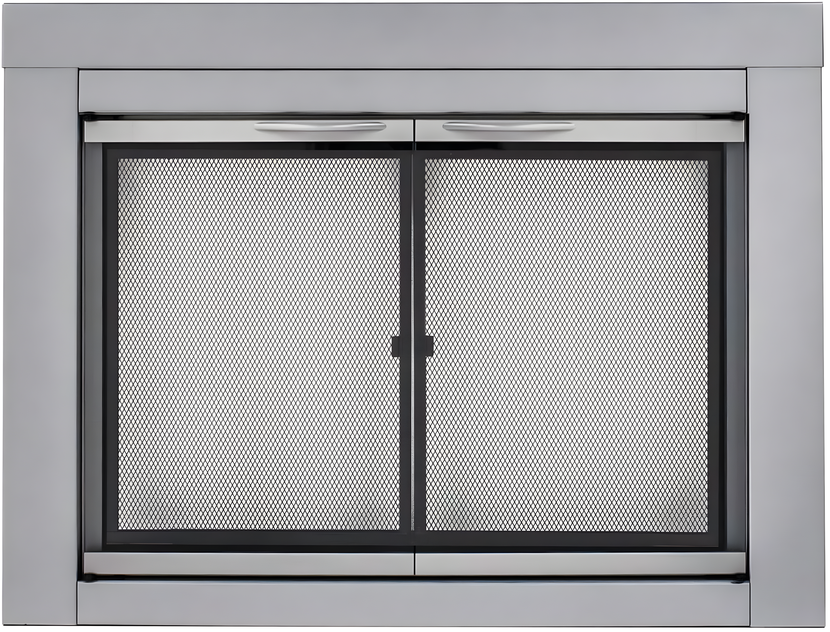 Pleasant Hearth Alpine Collection Fireplace Glass Door, Skyline Nickel - Medium