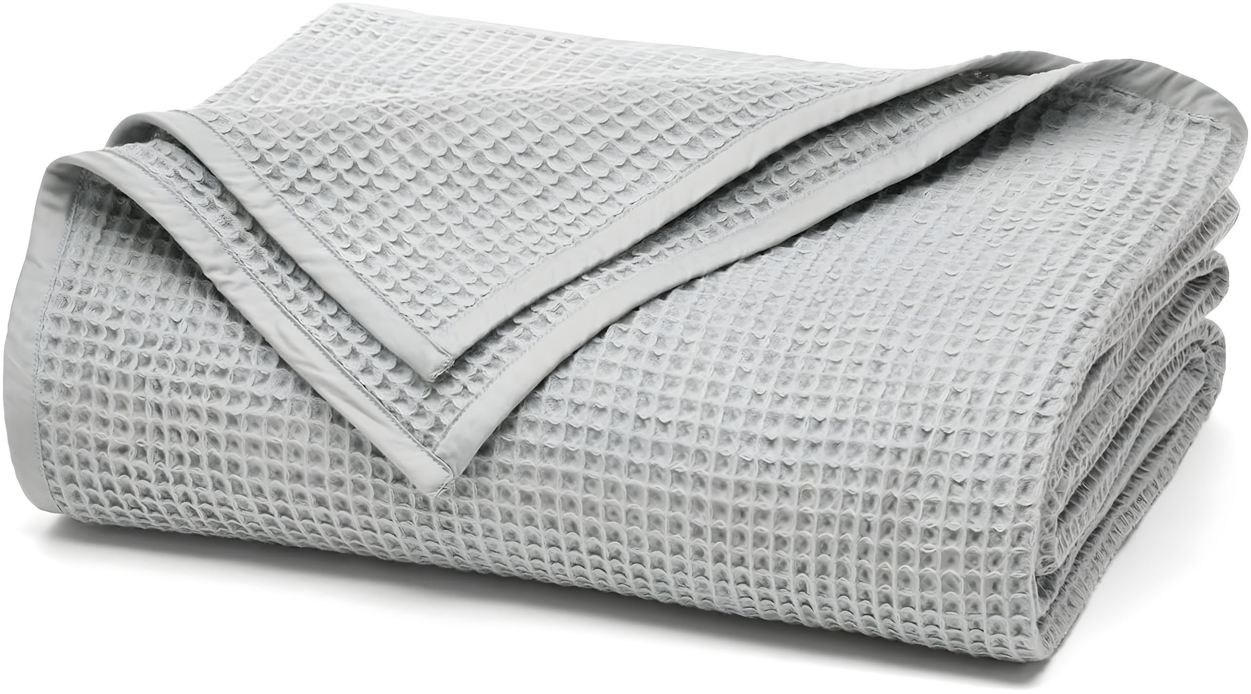 BOLL & BRANCH Waffle Bed Blanket - Full/Queen, Shore - Luxury 100% Organic Cotton - Soft, Lightweight and Breathable - Textured Waffle Weave Design
