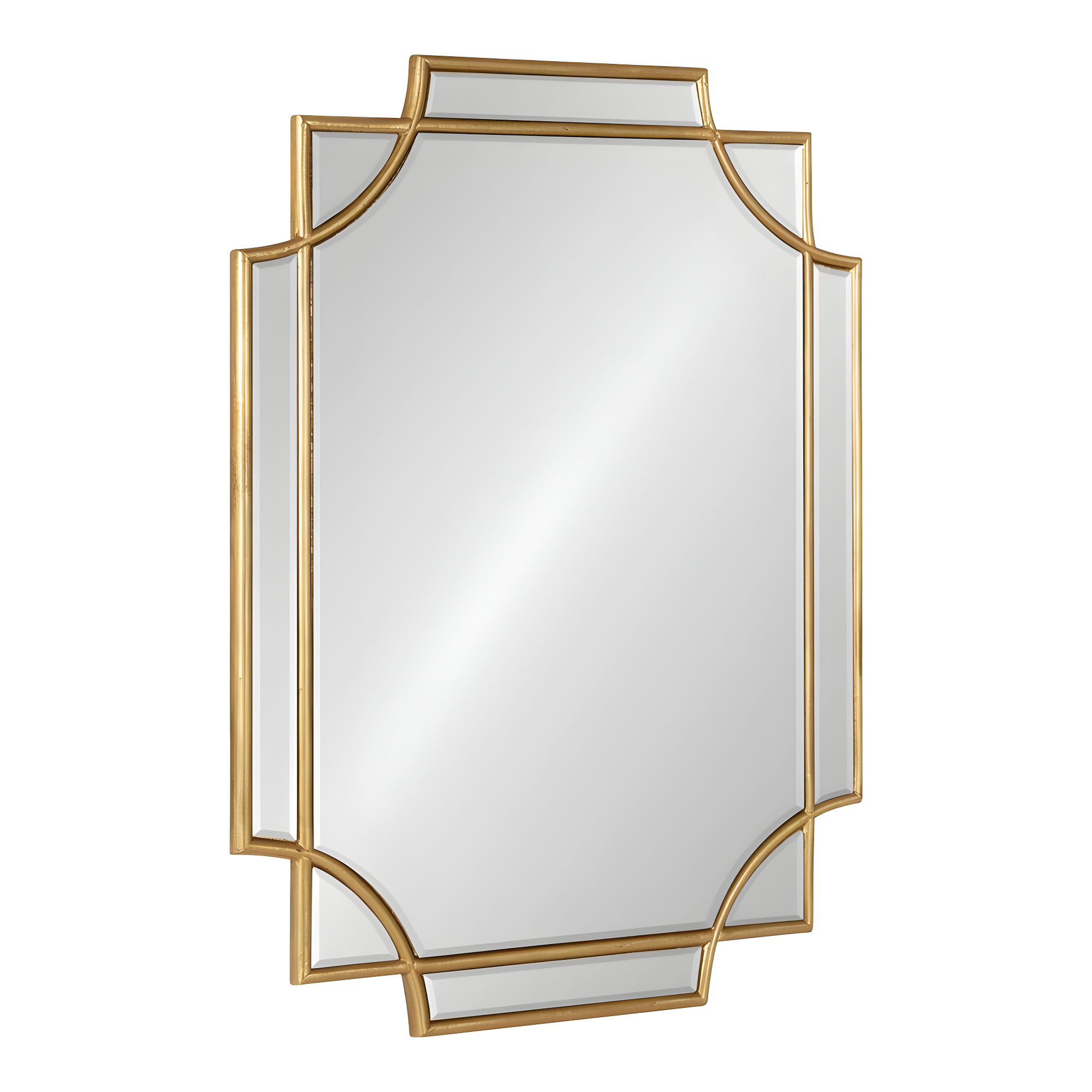 Kate and Laurel Minuette Glam Wall Mirror, 18 x 24, Gold, Boho-Chic Home Decor for Wall