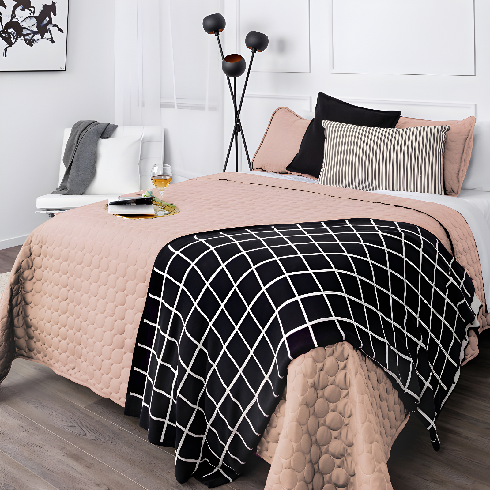 SouthShore Fine Linens Southshore Fine Linens Lightweight Oversized Reversible Quilt Set with shams