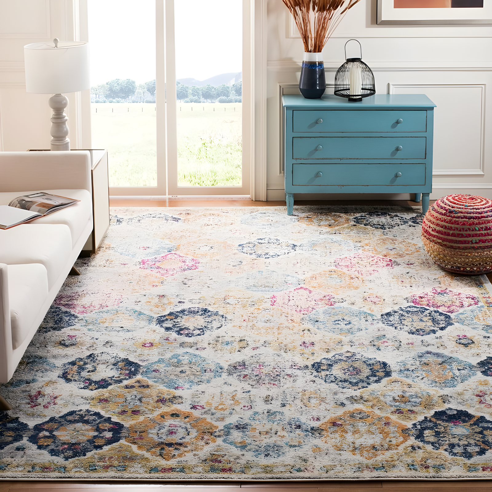 Madison MAD611 Power Loomed Indoor Area Rug - Cream/Multi - 10'x14' - Safavieh
