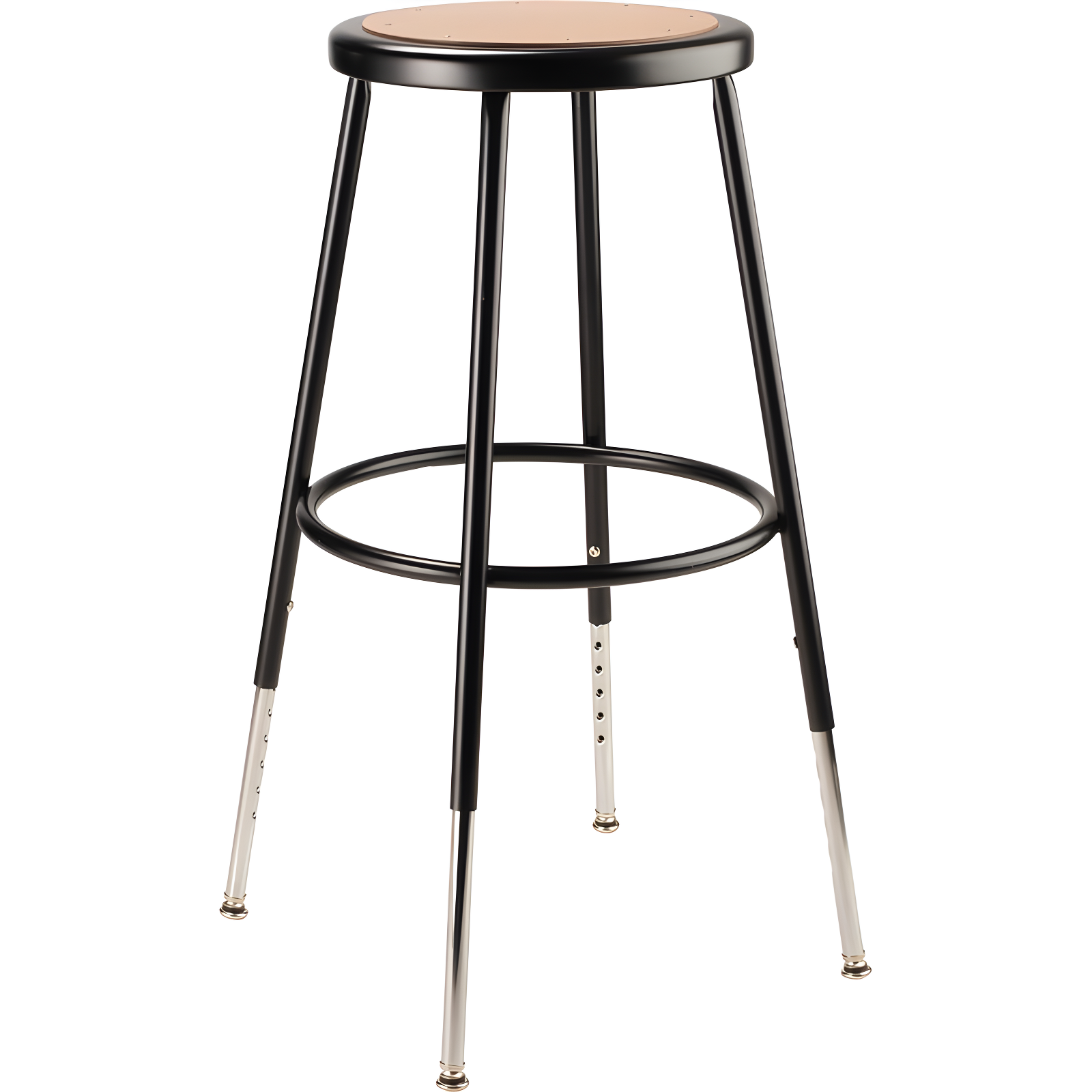 Adjustable Height Ergonomic Lab Stool with Footring (Set of 2)