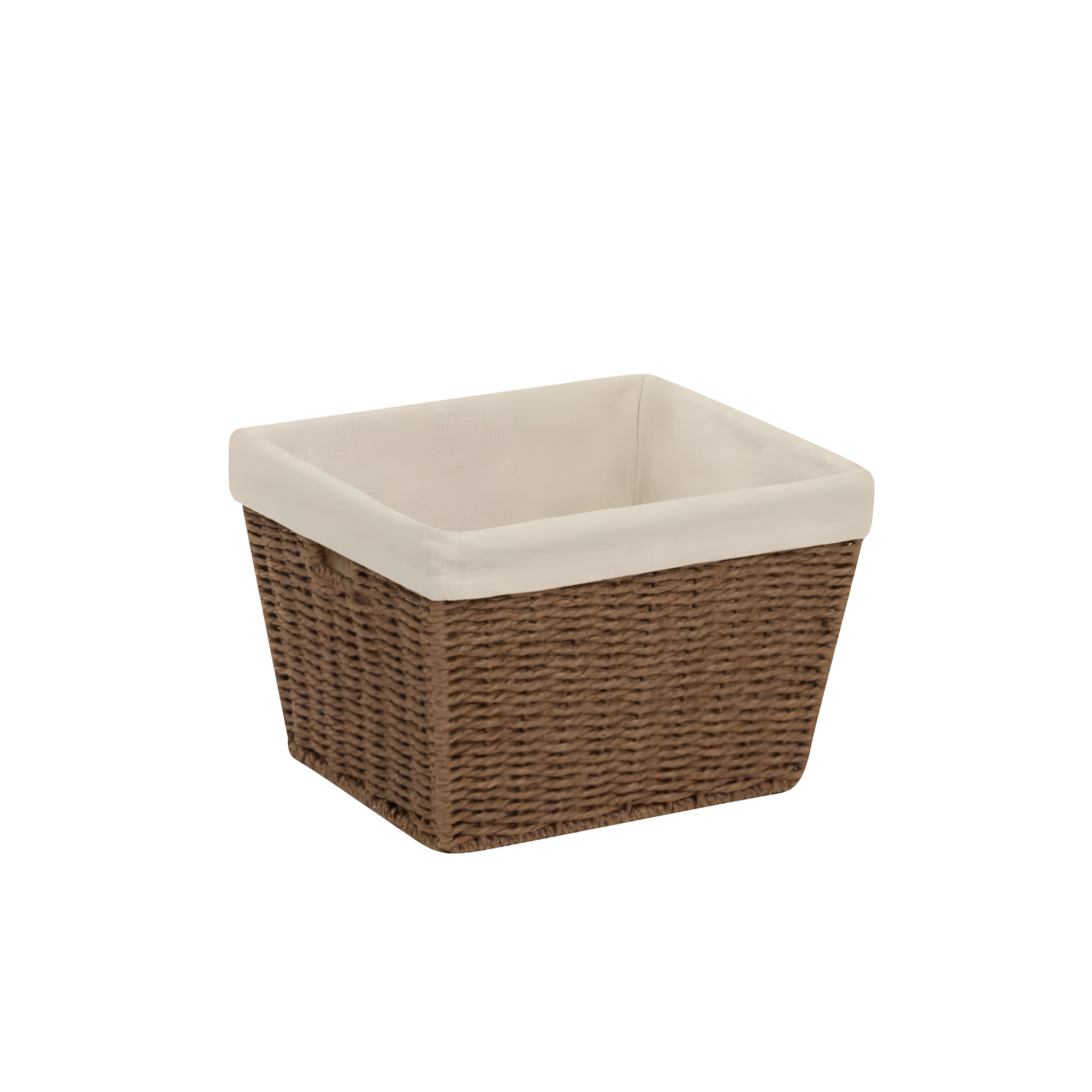 Honey-Can-Do Paper Rope and Steel Storage Basket with Liner, Brown/Natural
