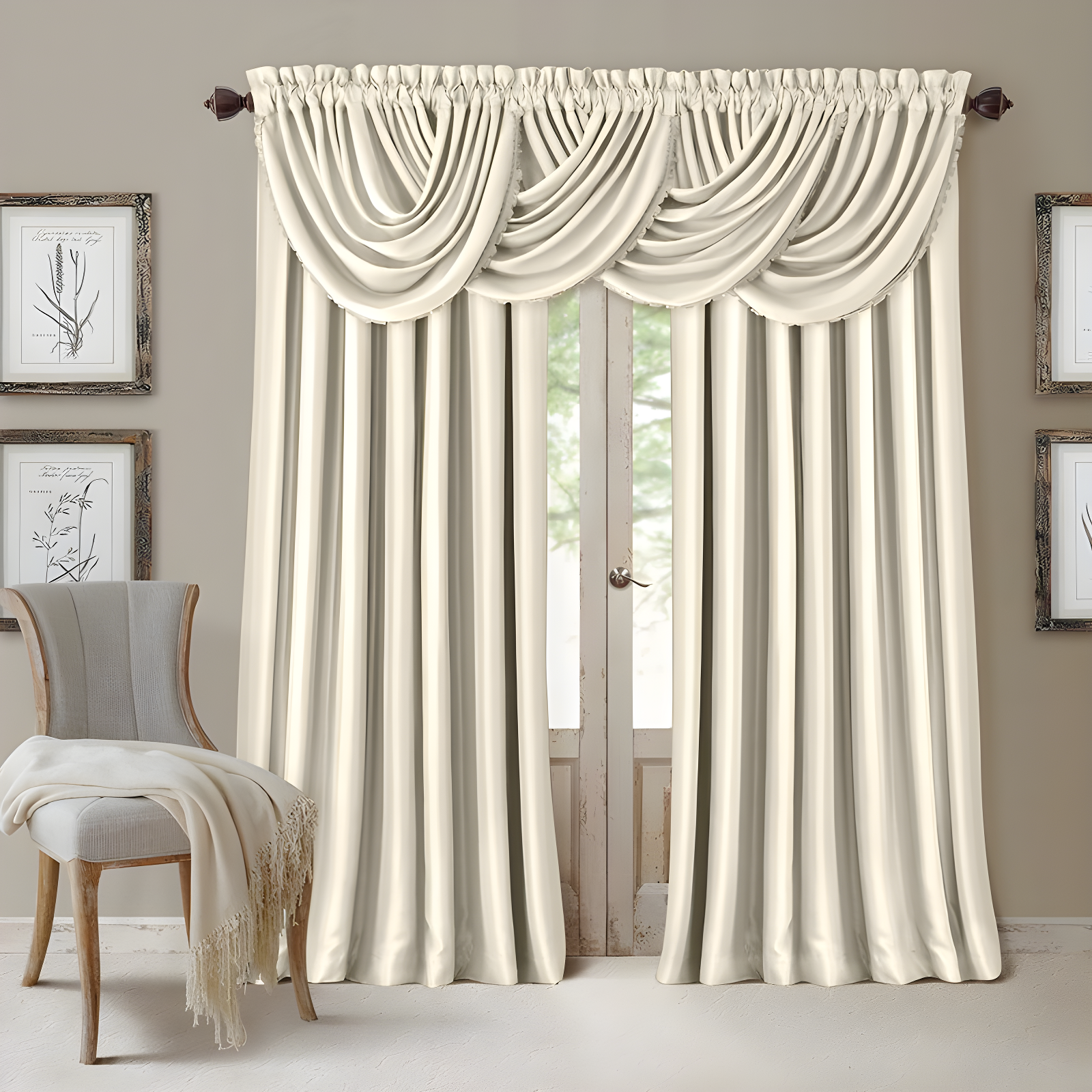 All Seasons Single Blackout Window Curtain Panel - 52" x 84" - Ivory - Elrene Home Fashions