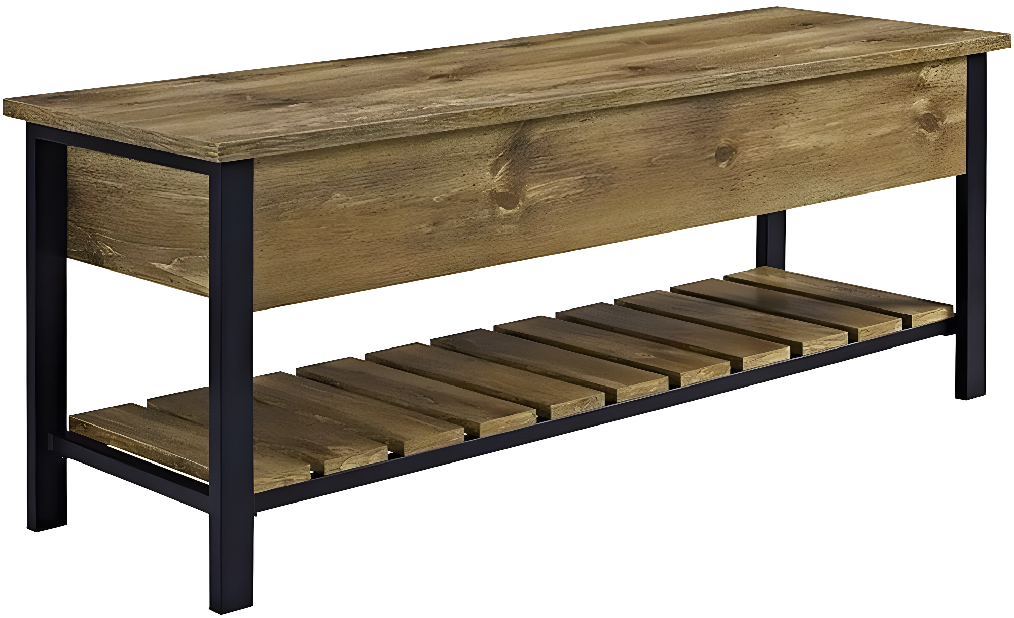 Walker Edison Storage Bench, Barnwood