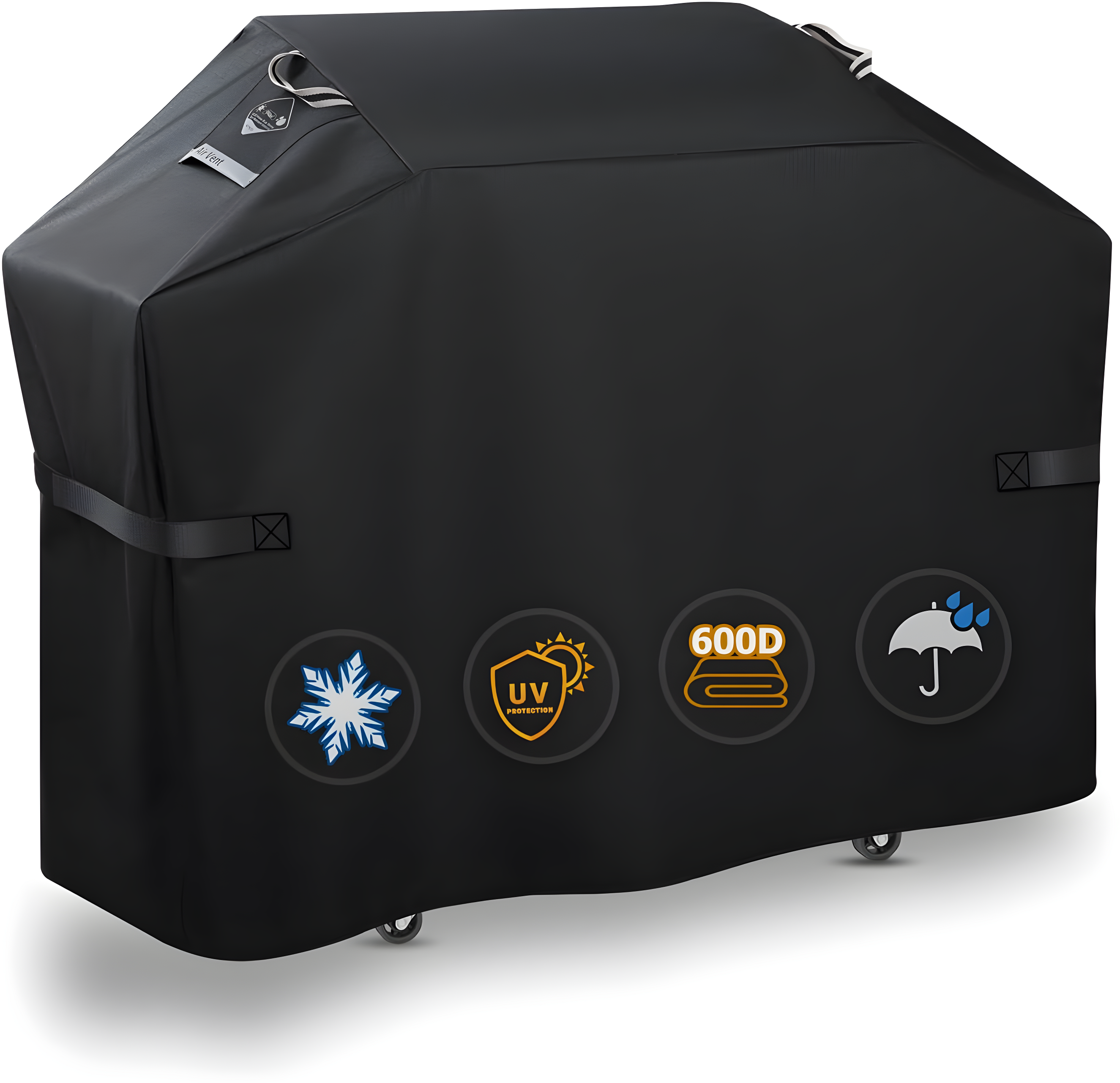 KINGLY 55 Inch Grill Cover for Outdoor Grill,600D Heavy Duty Rip-Proof Material BBQ Cover,Waterproof UV and Fade Resistant Gas Grill Cover with Straps,Barbecue Cover for Weber Char-Broil Nexgrill,etc