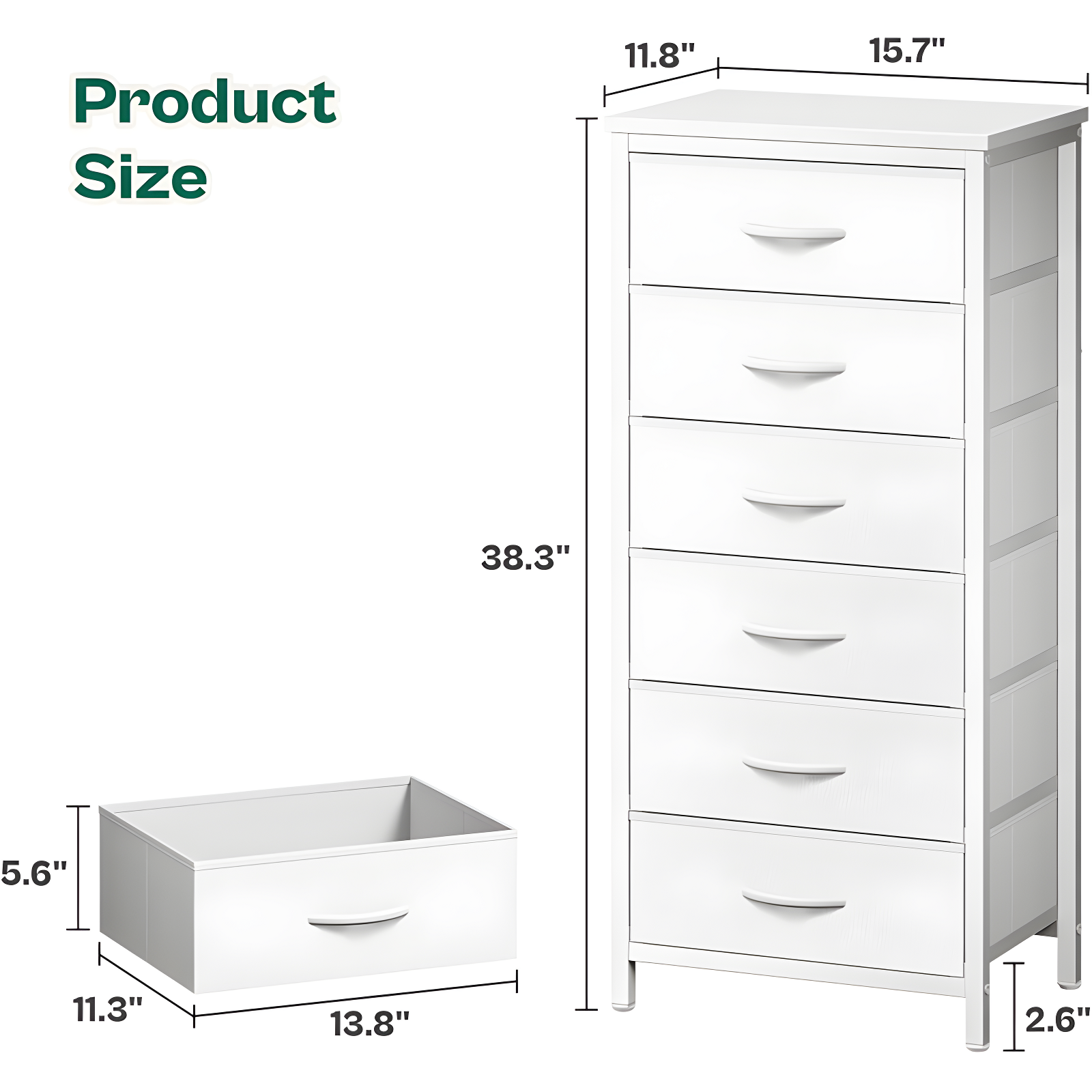 6 Drawer Dresser for Bedroom, Tall Dresser & Chests of Drawers, Fabric Dresser for Closet