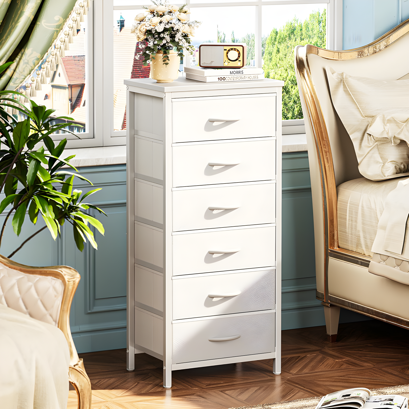 6 Drawer Dresser for Bedroom, Tall Dresser & Chests of Drawers, Fabric Dresser for Closet