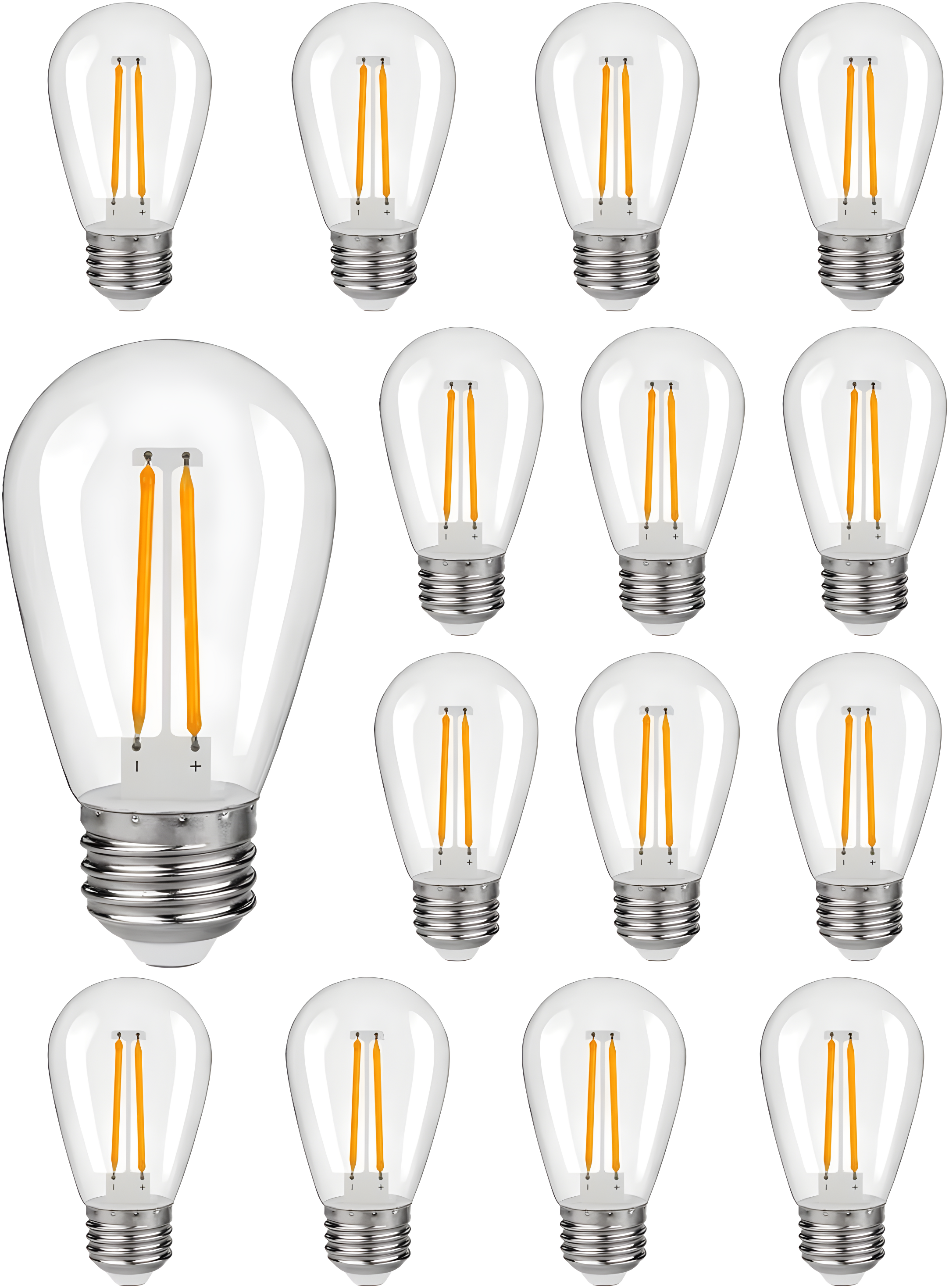 Svater Replacement Bulbs for Outdoor String Lights, 15 Pack S14 LED Bulbs for Patio, E26 Base 1W Bulb Equal to 11W Incandescent, Dimmable,Shatterproof 2700K Warm White
