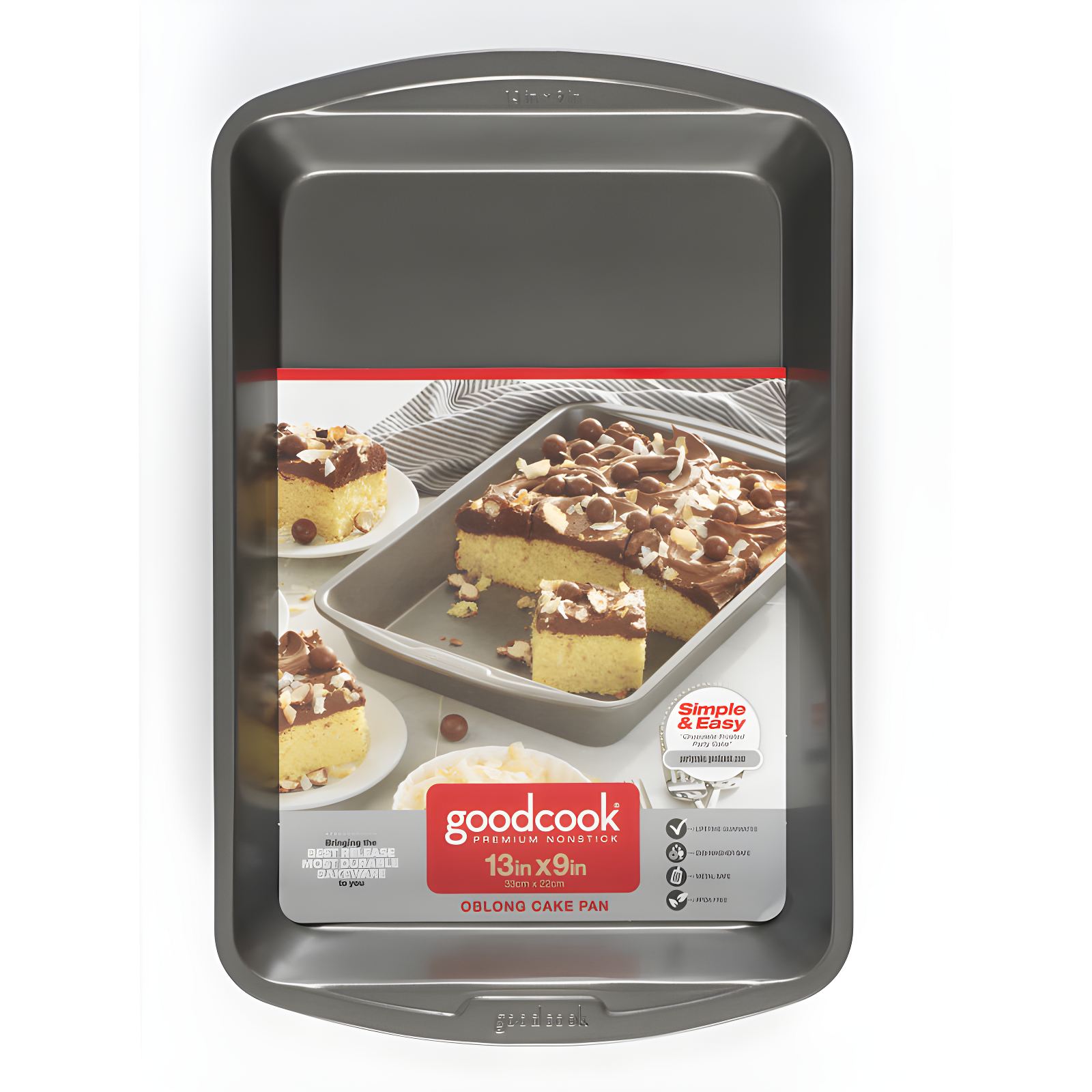 Good Cook Good Cook Steel Non-Stick Rectangle Cake Pan