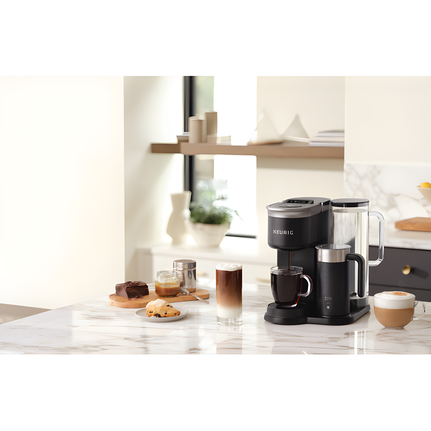 Keurig K-Cafe SMART Single Serve K-Cup Pod Coffee, Latte And Cappuccino Maker, Black