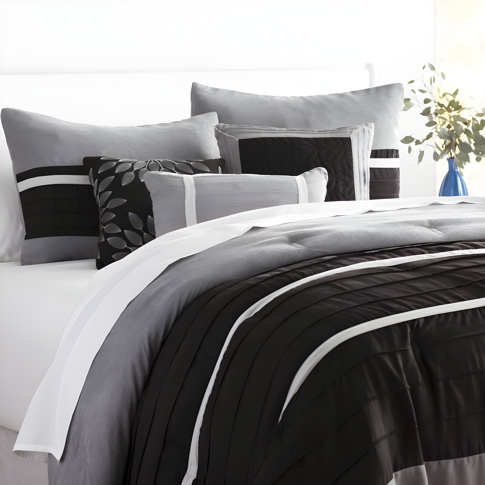 Palmer 7 PC Pieced Faux Suede Comforter Set