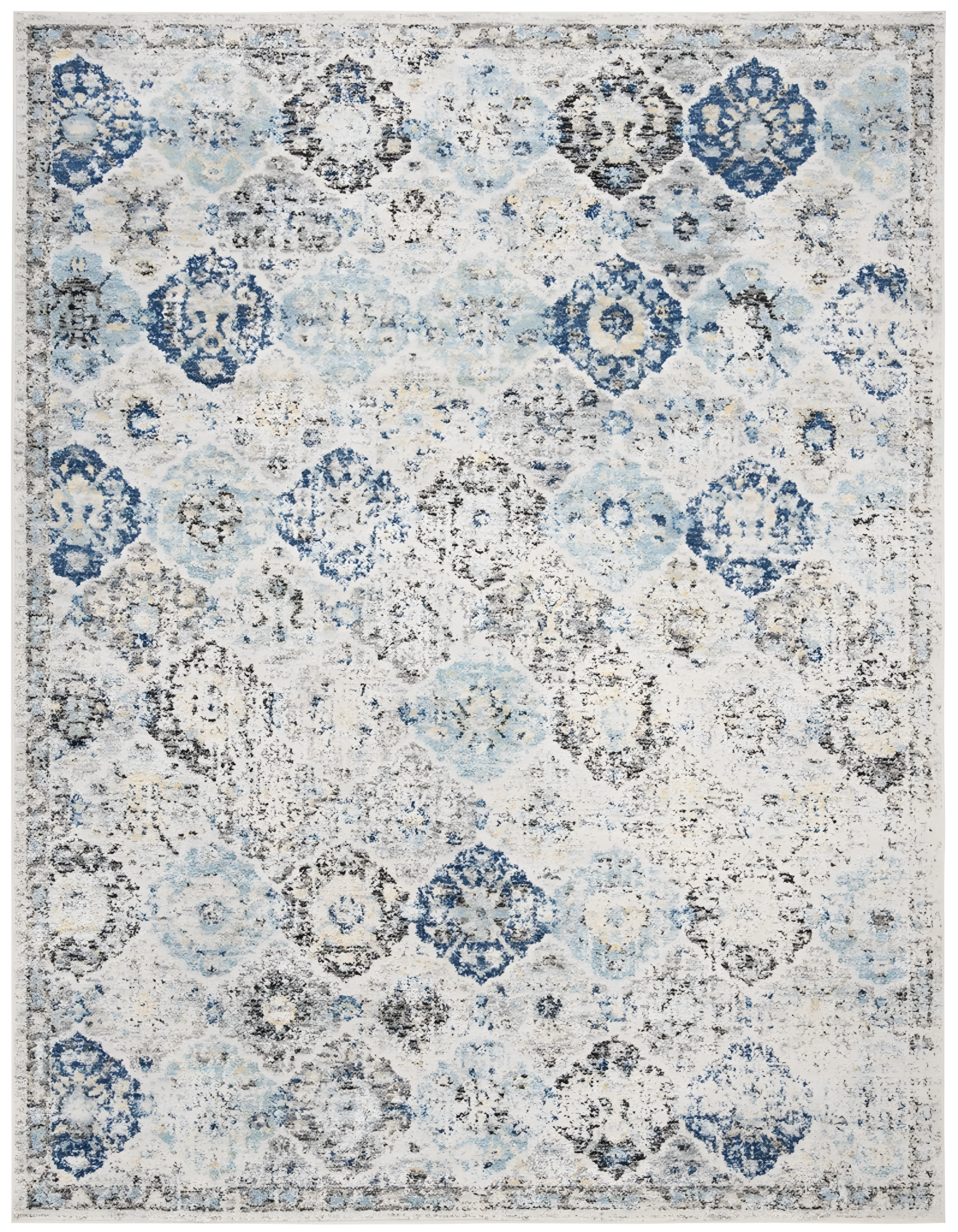 SAFAVIEH Madison Judith Distressed Area Rug, Ivory/Aqua, 12' x 15'