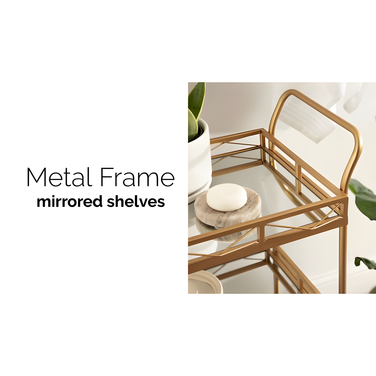 Kate and Laurel Ketia Rectangle Metal Bar Cart, 23x13x35, Rose Gold