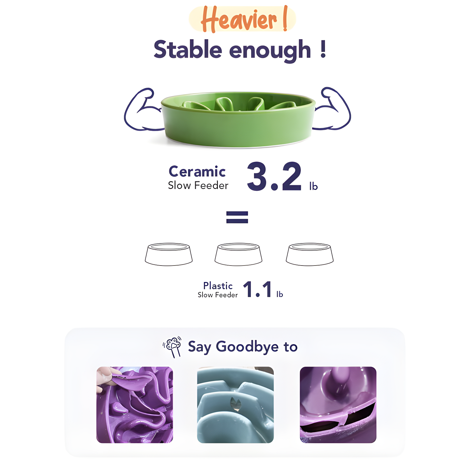 Ceramic Slow Feed Dog Bowls