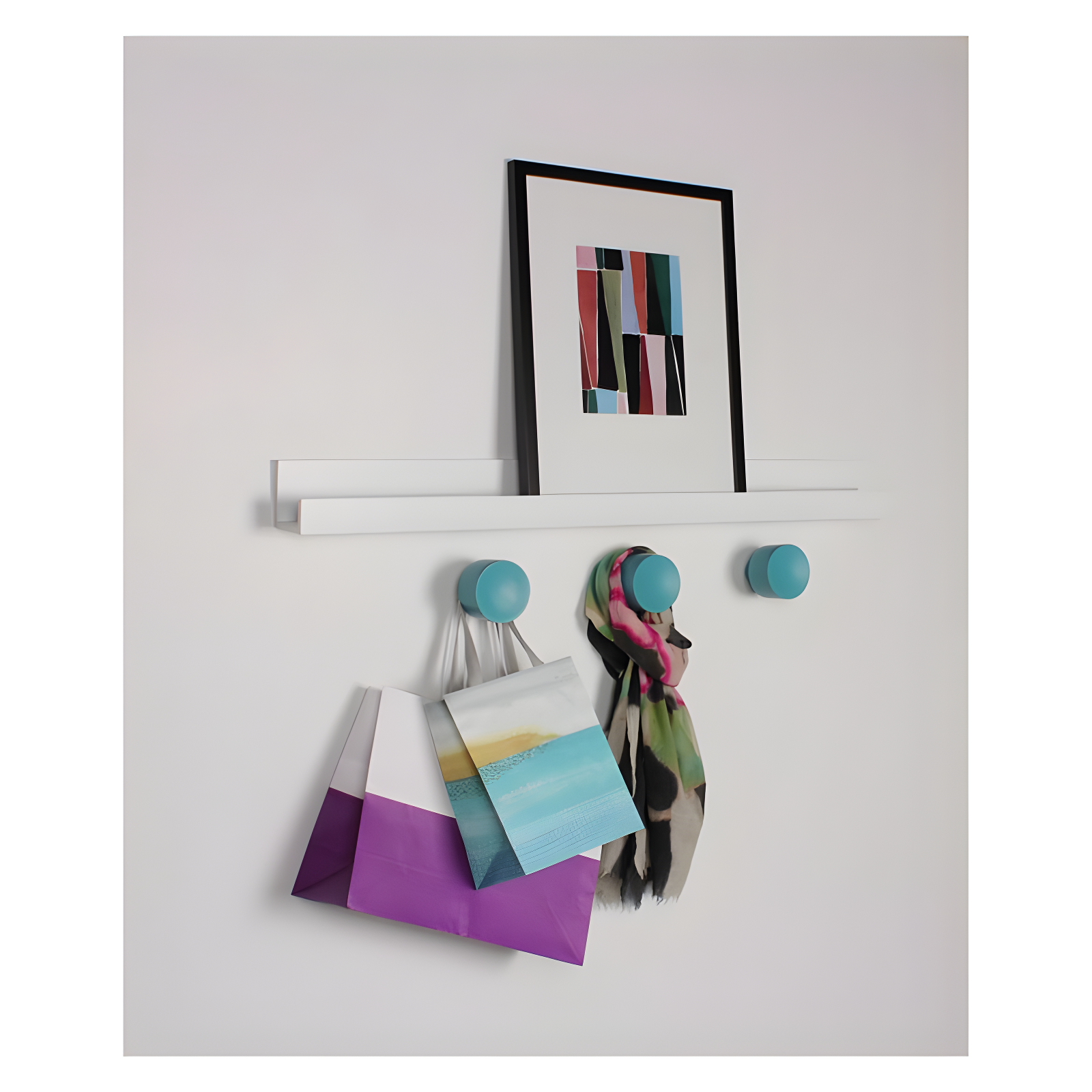 Kate & Laurel All Things Decor 3" x 42" Levie Wooden Picture Ledge Wall Shelf White: No Assembly, Wood Frame, Decorative Storage