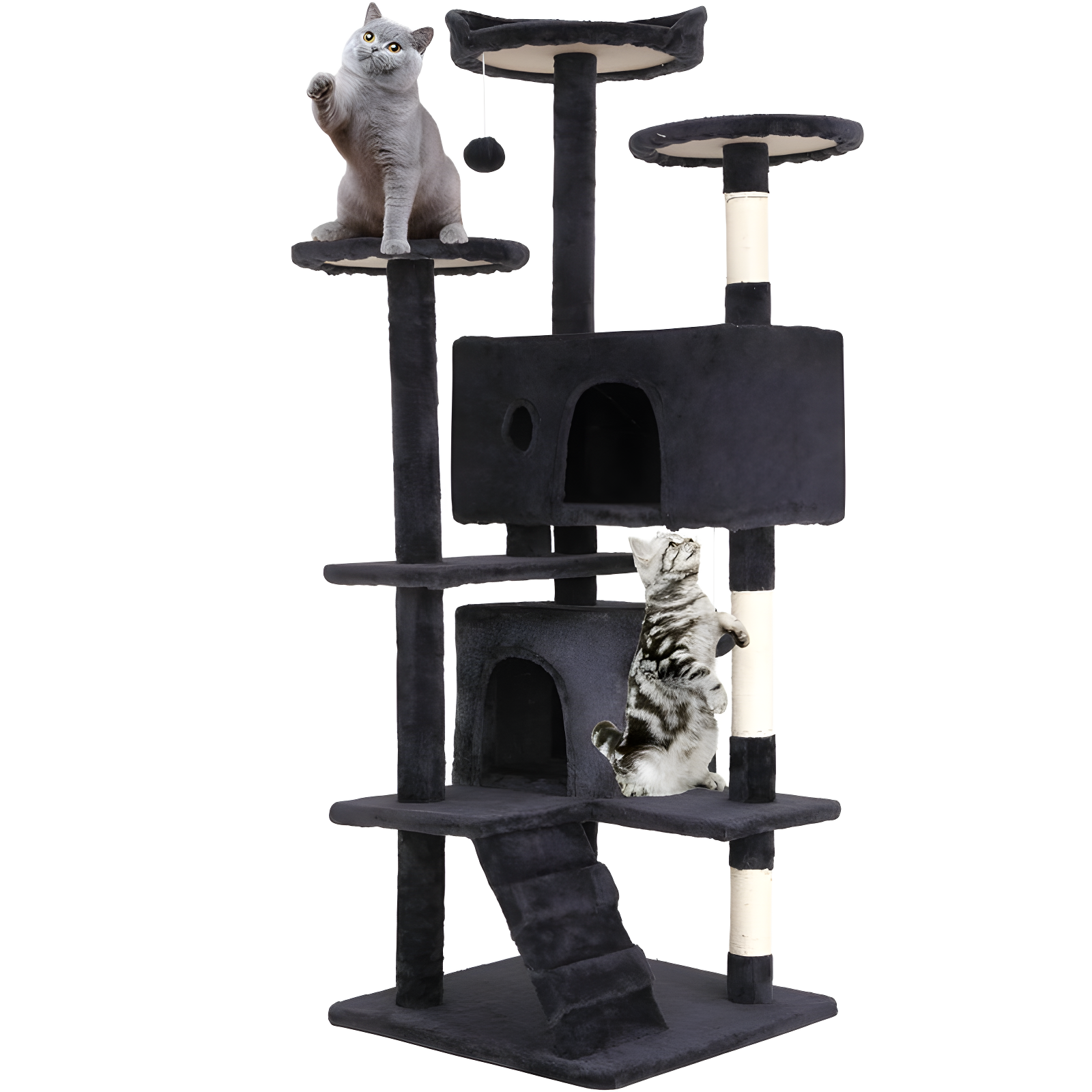 Multi-Level Cat Tree Tower Furniture Activity Center With Scratching Posts, Toys And Condo For Indoor Kittens