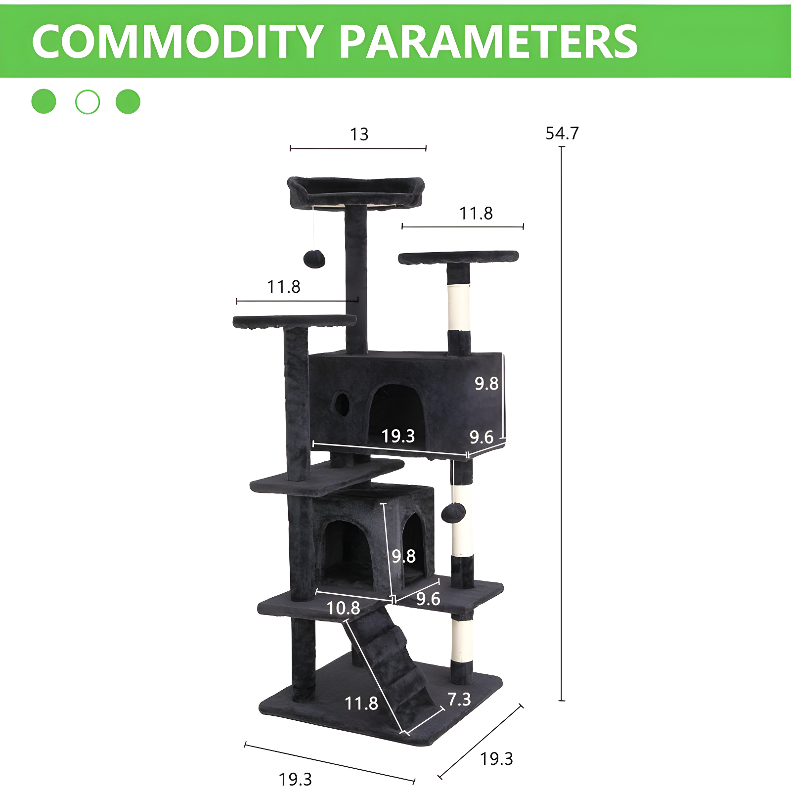 Multi-Level Cat Tree Tower Furniture Activity Center With Scratching Posts, Toys And Condo For Indoor Kittens