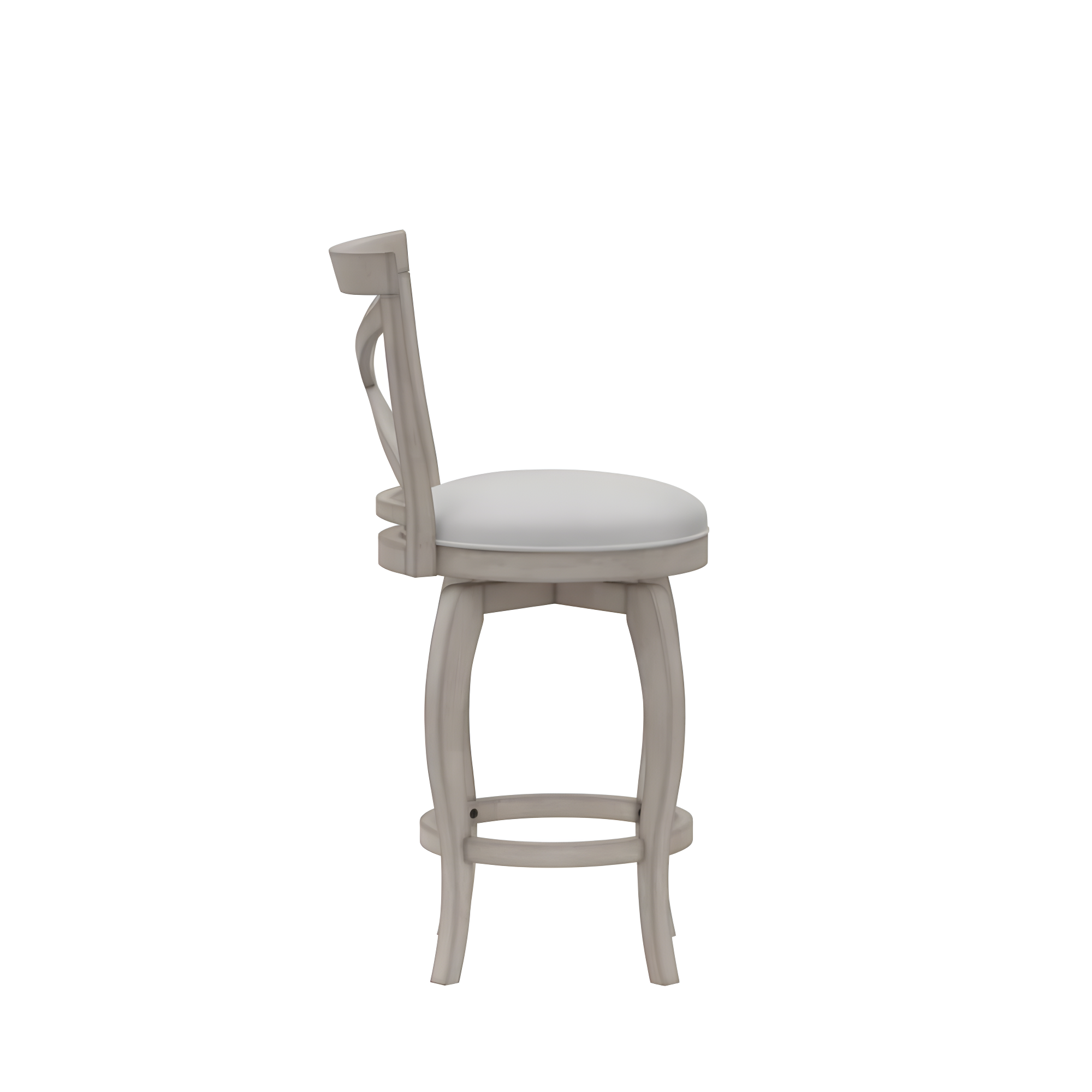 Hillsdale Furniture Ellendale X-Back Wood Padded Swivel Counter Height Stool, Aged Gray