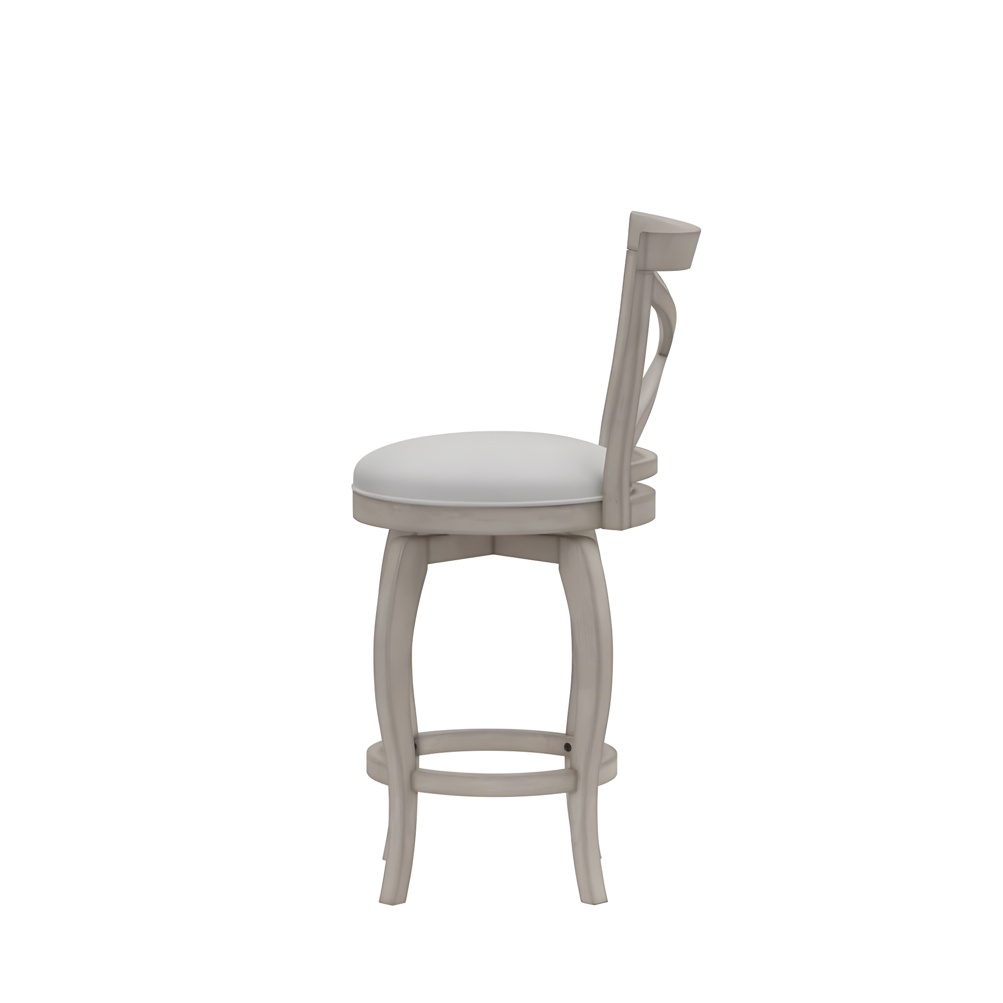 Hillsdale Furniture Ellendale X-Back Wood Padded Swivel Counter Height Stool, Aged Gray