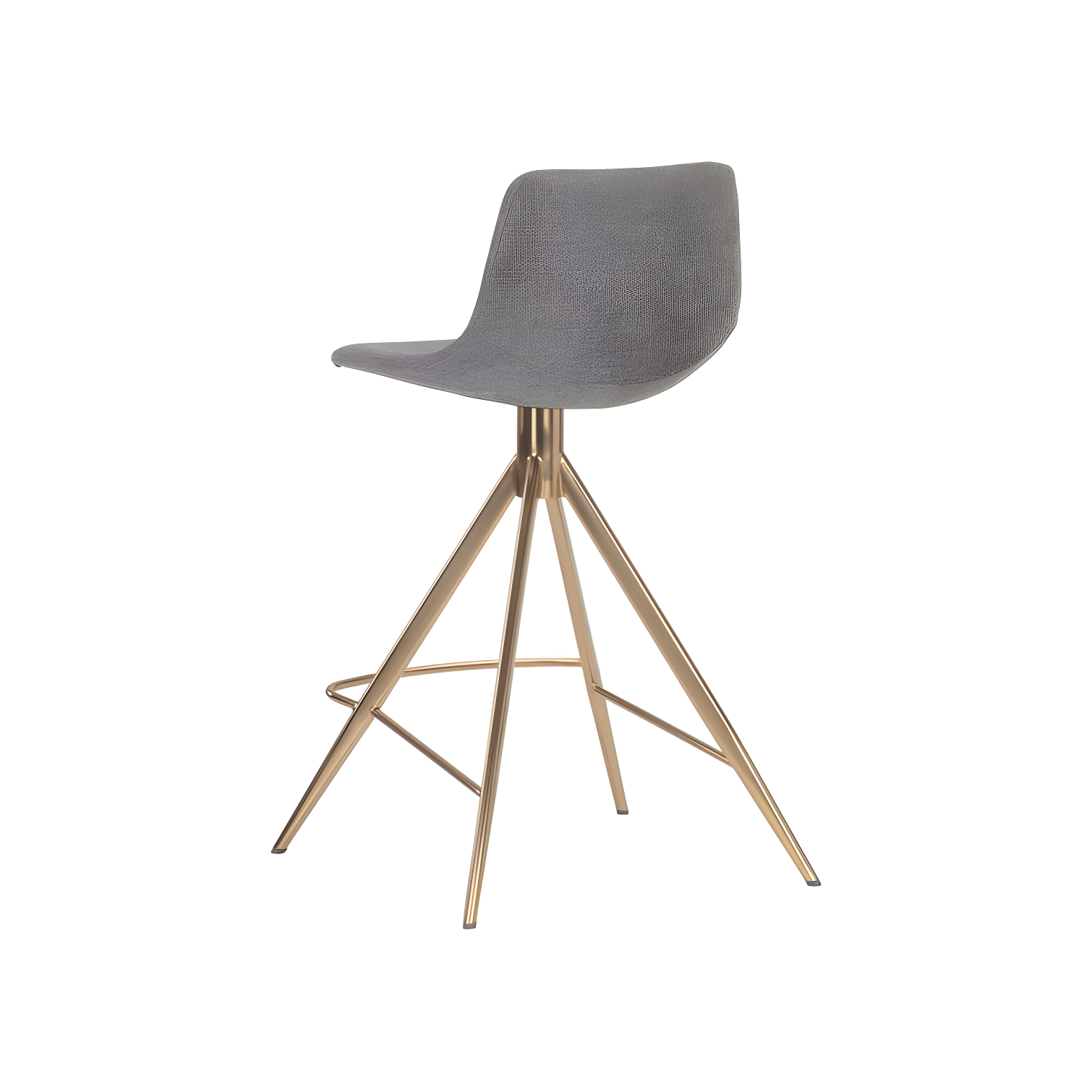 Belfast Koala Grey Gold-Base Swivel 26" Bar Stool