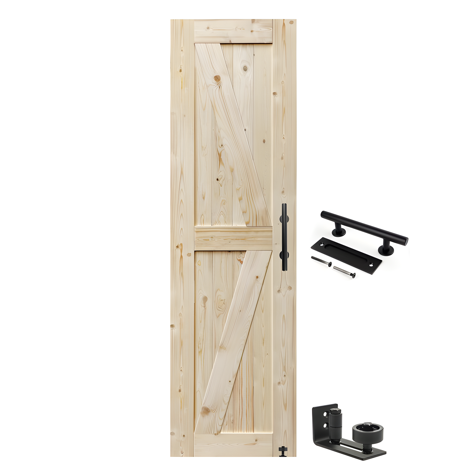 Barn Door, Unfinished British Brace Barn Door/Country Style/Solid Wood/Sliding Door/Durable
