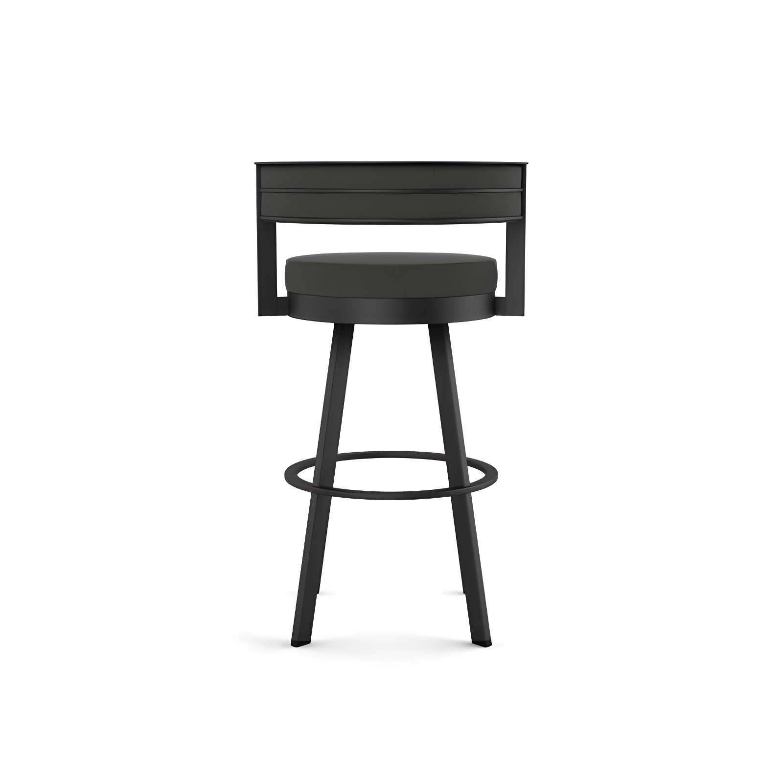 Amisco Browser Upholstered Counter Height Barstool Gray/Black: 10-Year Warranty, Steel Frame, Polyester