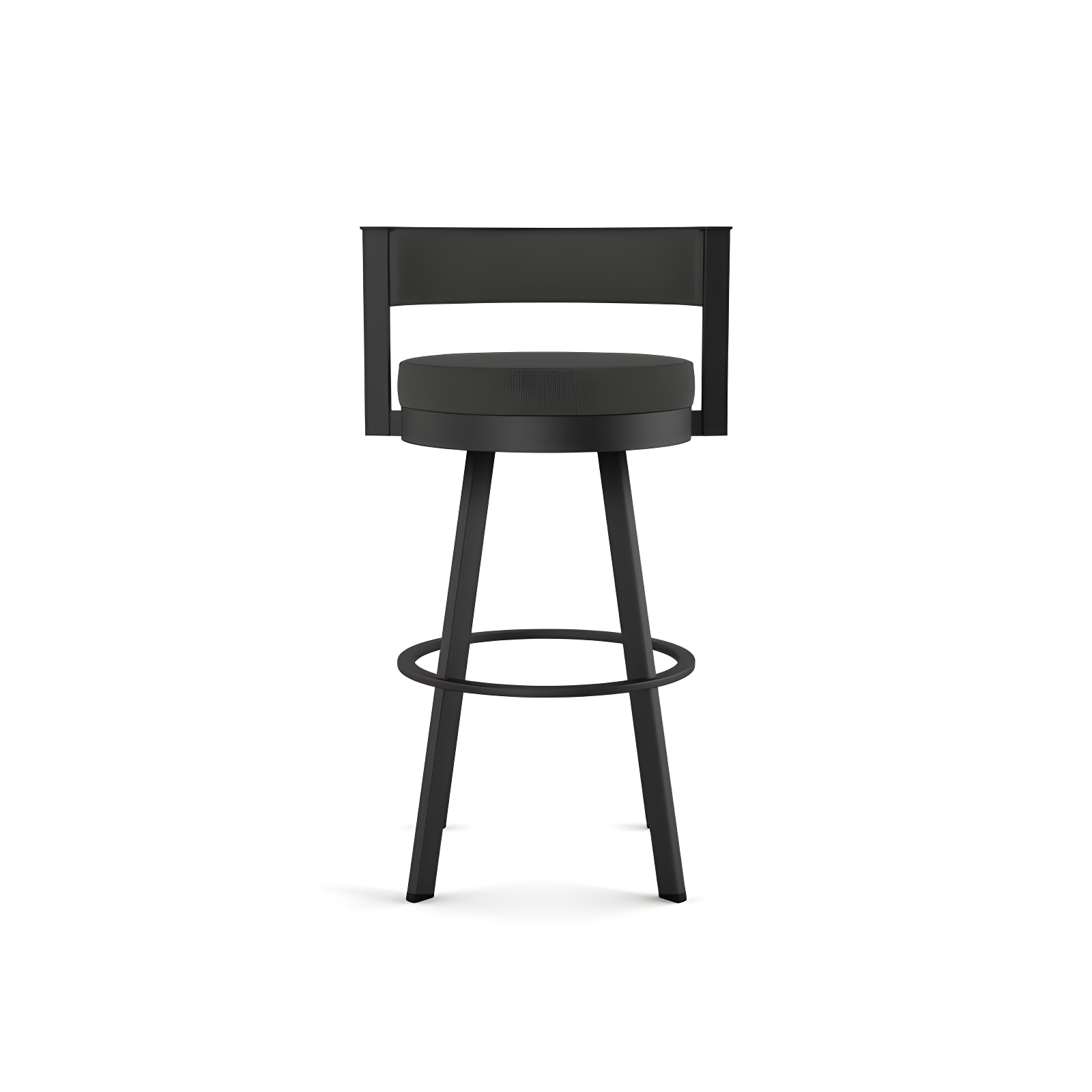 Amisco Browser Upholstered Counter Height Barstool Gray/Black: 10-Year Warranty, Steel Frame, Polyester