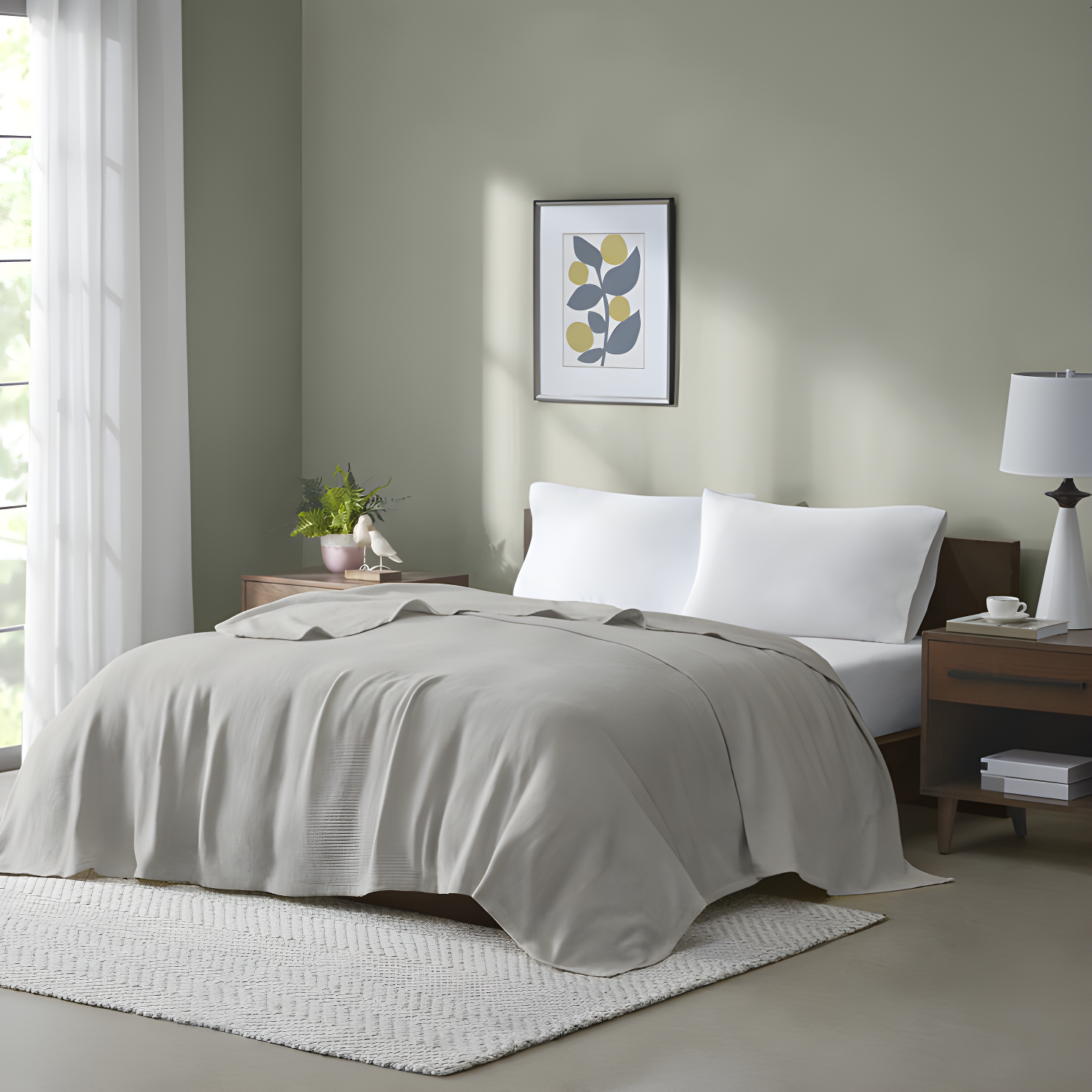 Madison Park Freshspun Basketweave Cotton Blanket