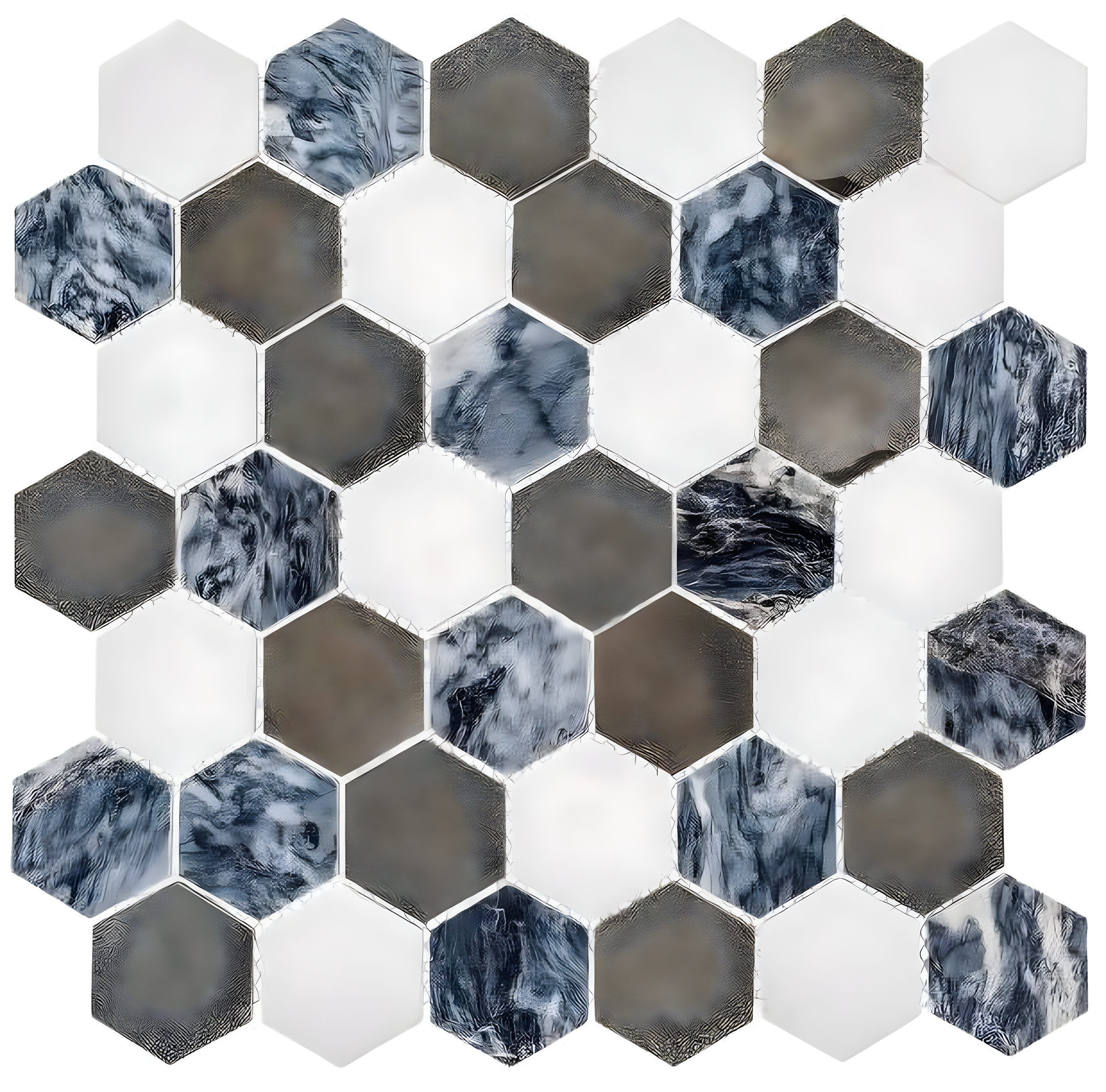 SAMPLE-Channing 2" x 2" Marble Honeycomb Mosaic Floor Use Tile