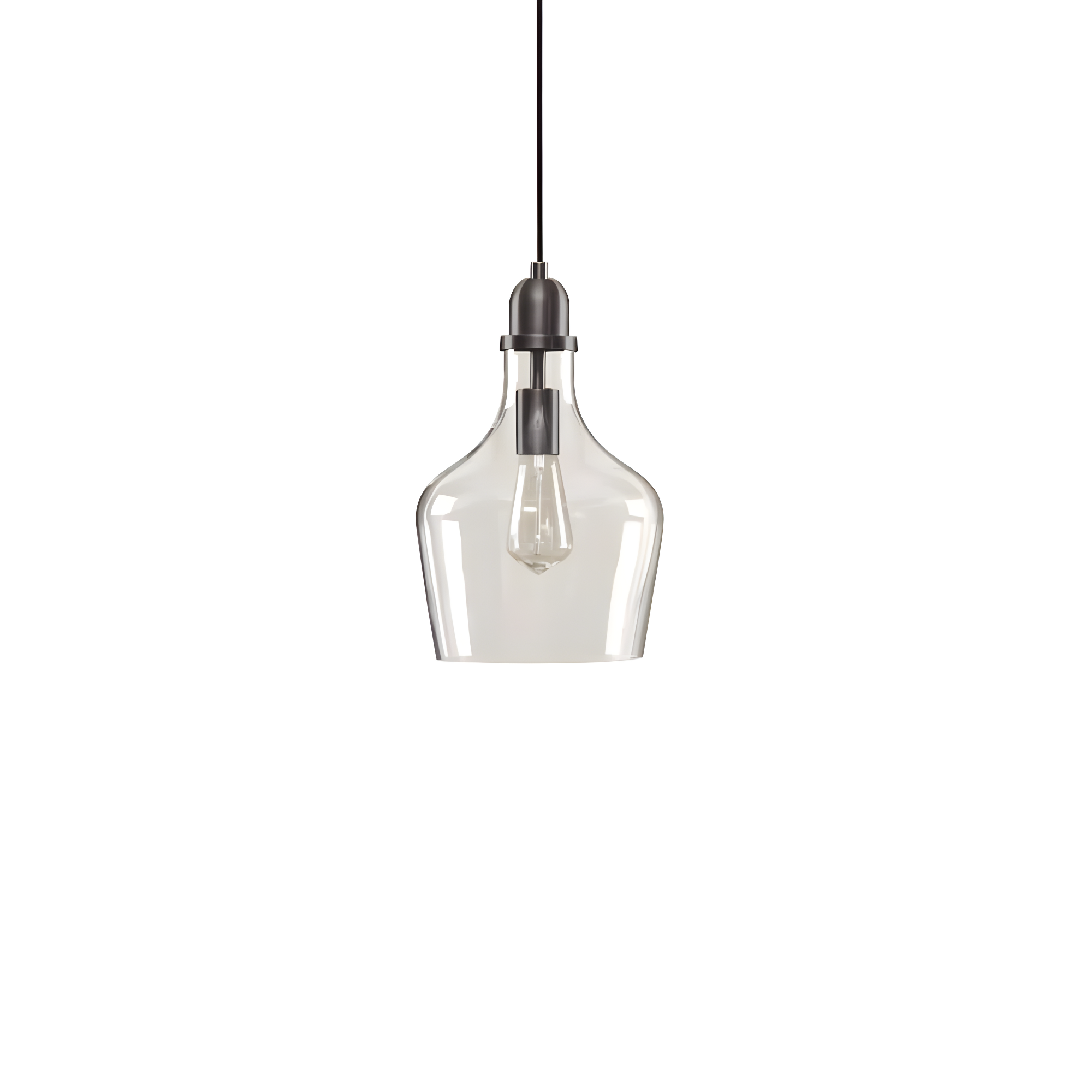Hampton Hill Auburn 1-Light Transitional Metal and Glass Pendant in Bronze/Clear