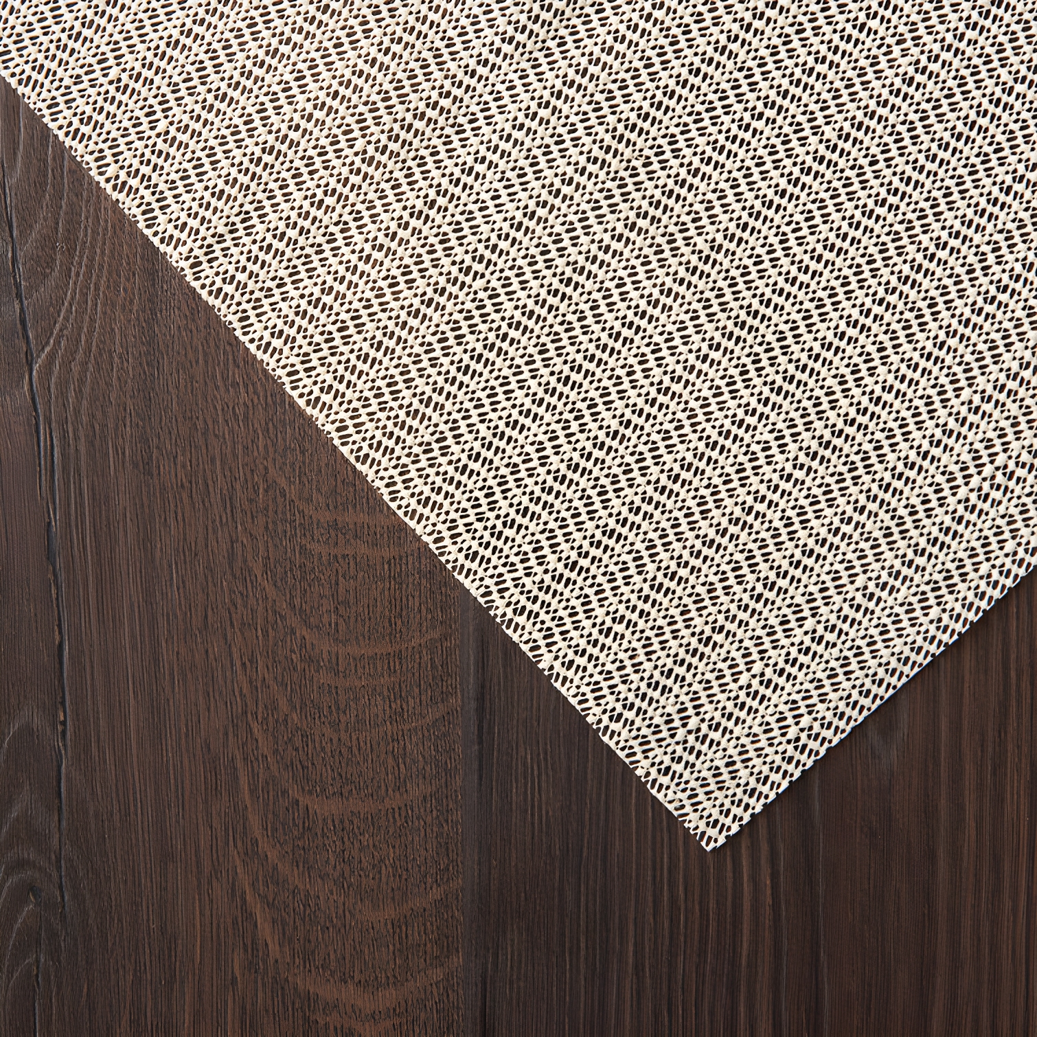 Ebern Designs Rectangle Shiftloc Solid Color Machine Made Polyester/Plastic/Acrylic Area Rug in Ivory
