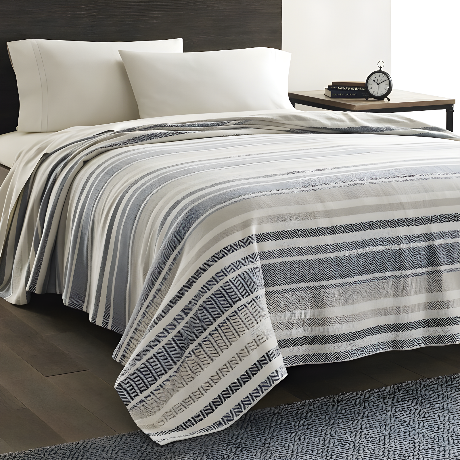 Eddie Bauer Herringbone Cotton Reversible Blanket