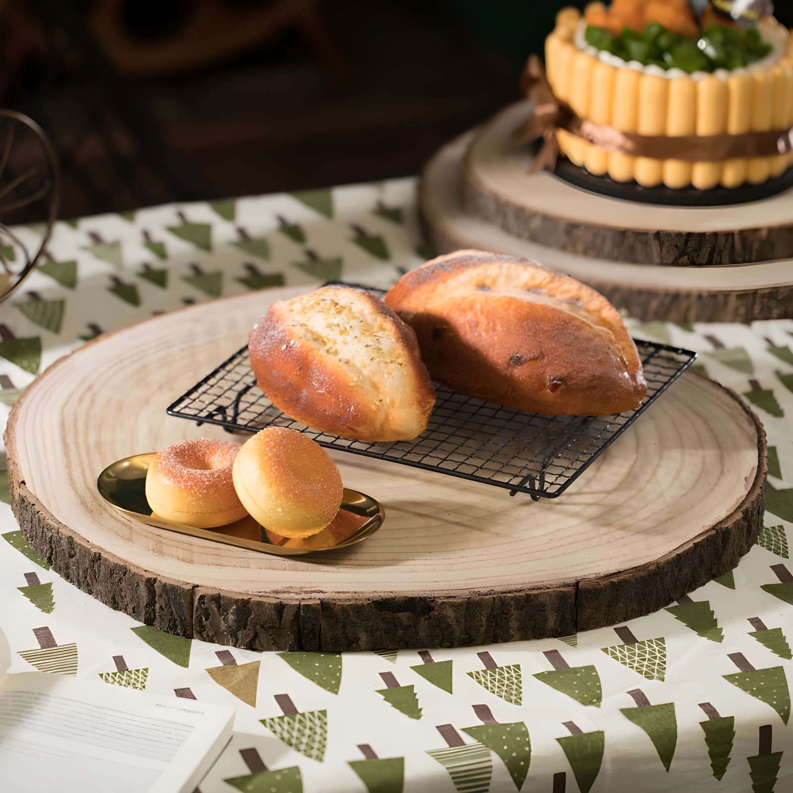 Vintiquewise Barky Natural Wood Slabs Rustic Ornament Slice Tray Table Charger - Approximately 18 Inch Dia
