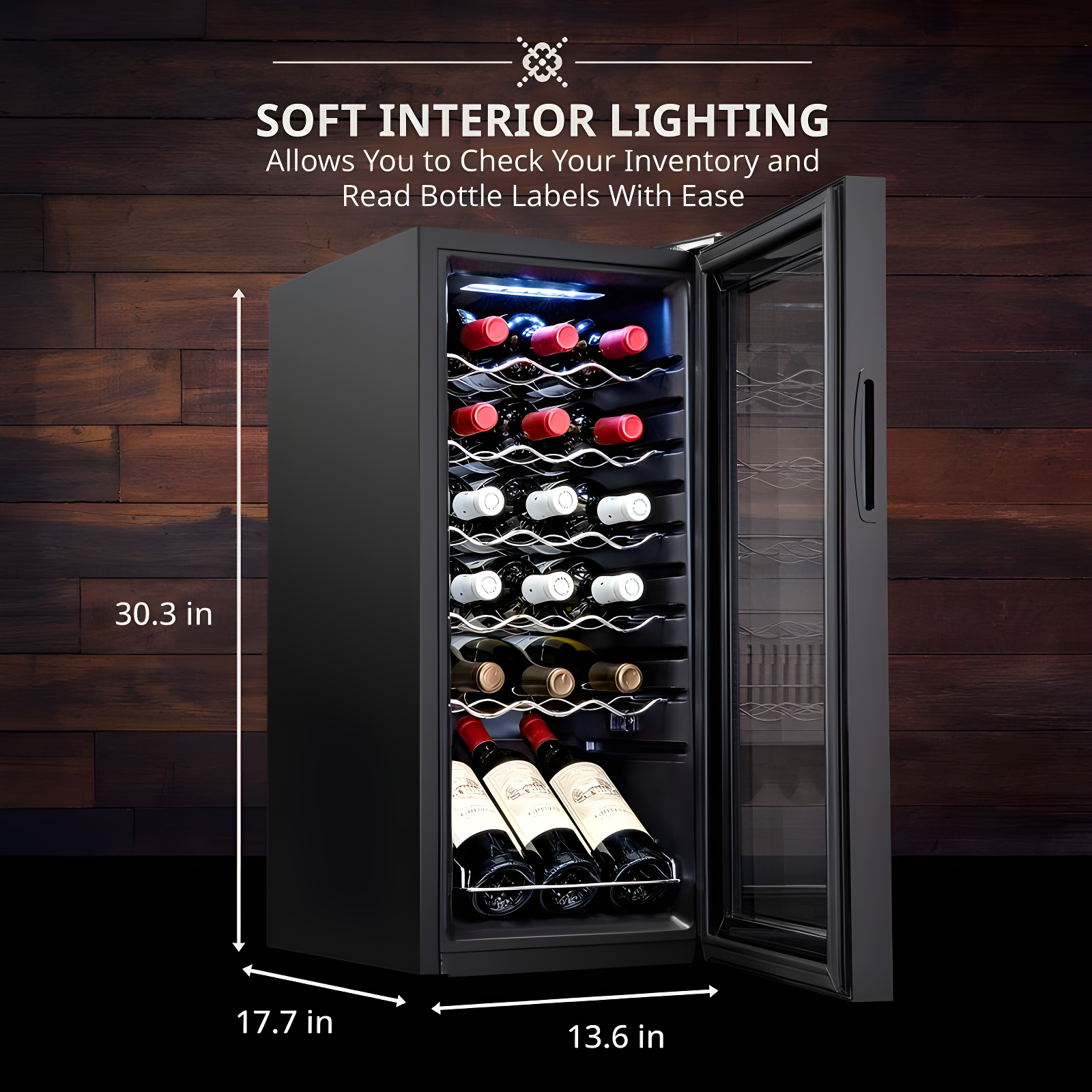 Ivation 18 Bottle Wine Cooler Fridge, Compressor Refrigerator W/Lock