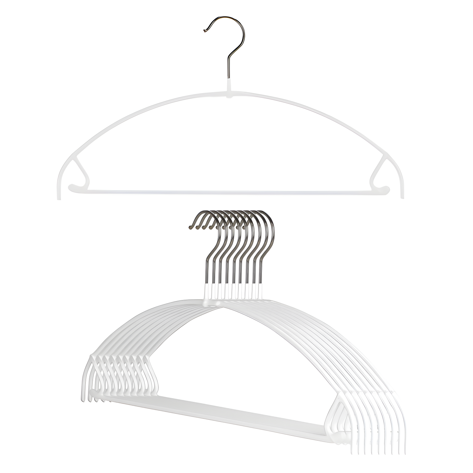 Mawa Metal Non-Slip Standard Hanger for Dress/Shirt/Sweater (Set of 10)