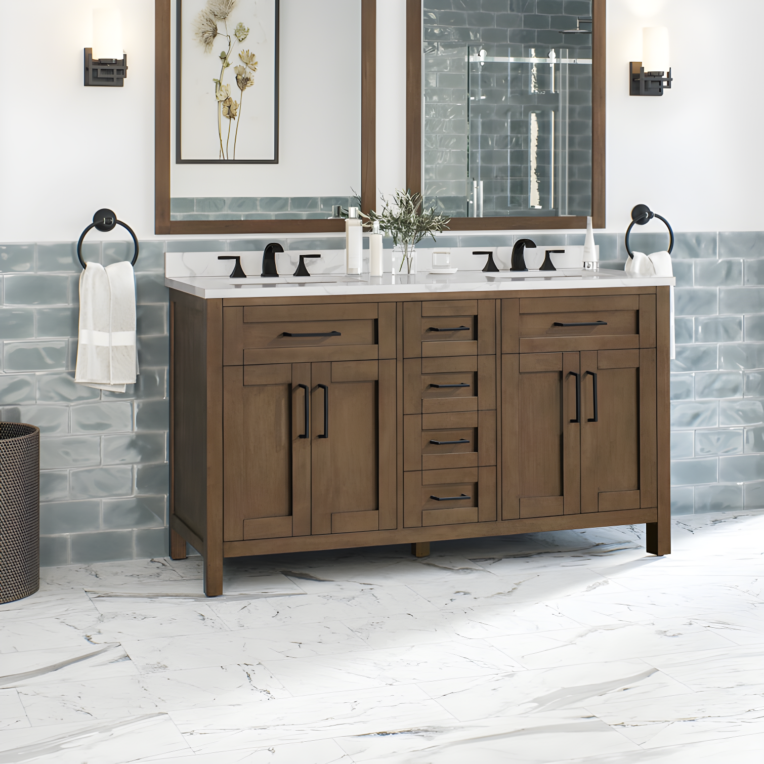 OVE Decors Tahoe 60" Double Bathroom Vanity