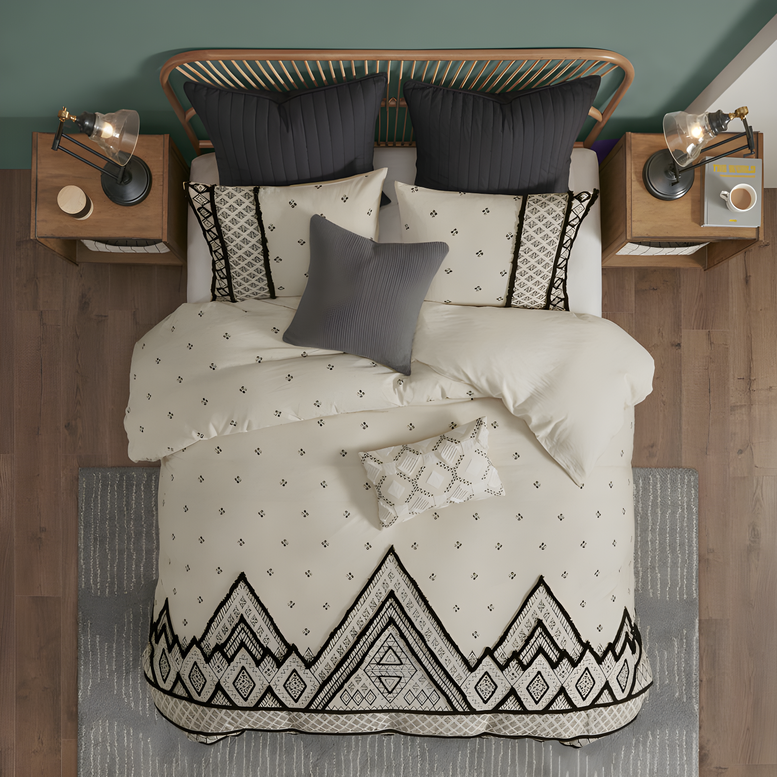 INK+IVY Marta 3 Piece Cotton and Flax Linen Blend Comforter Set