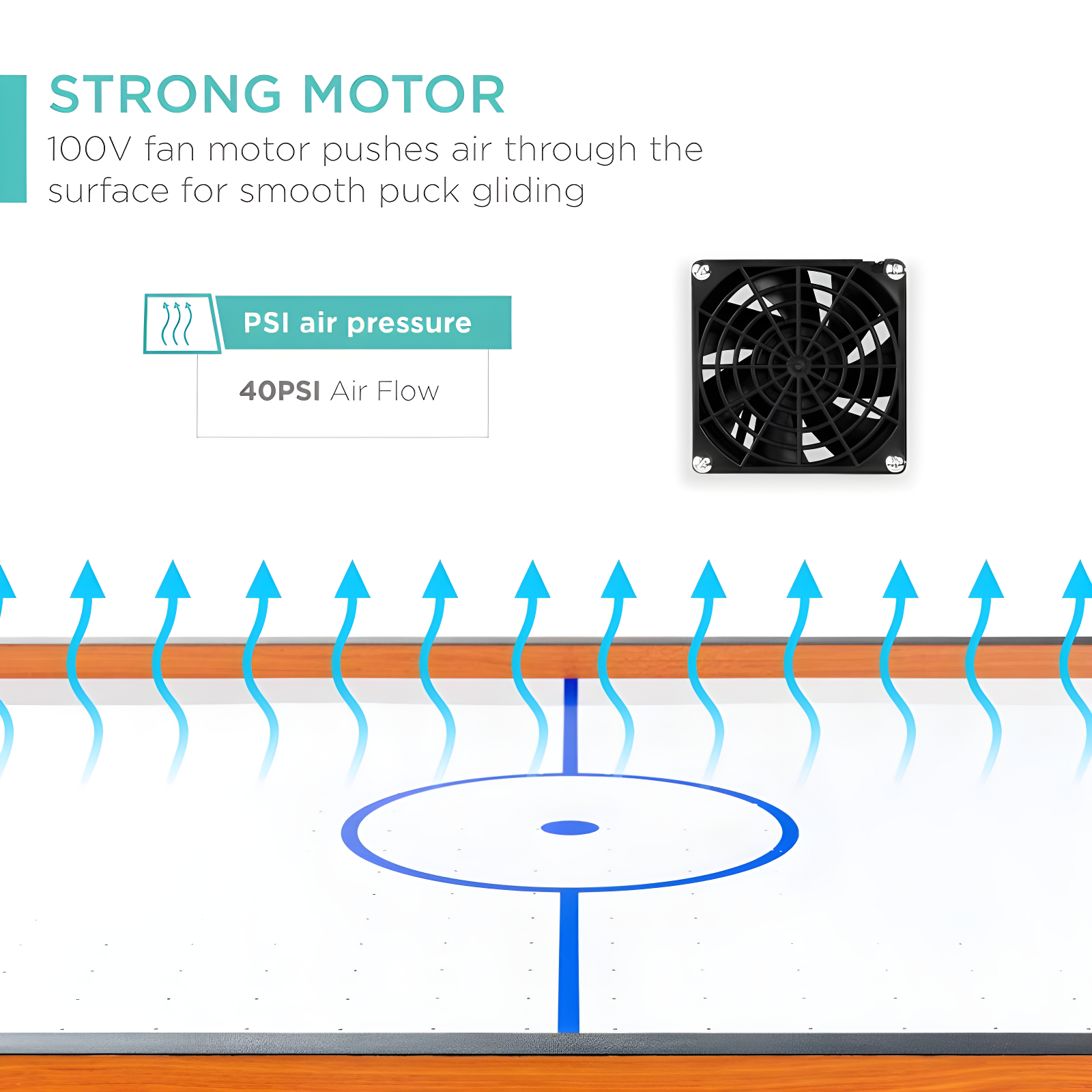 Best Choice Products 40in Air Hockey Arcade Table w/ 100V Motor, Electric Fan, 2 Strikers, 2 Pucks - Light Brown