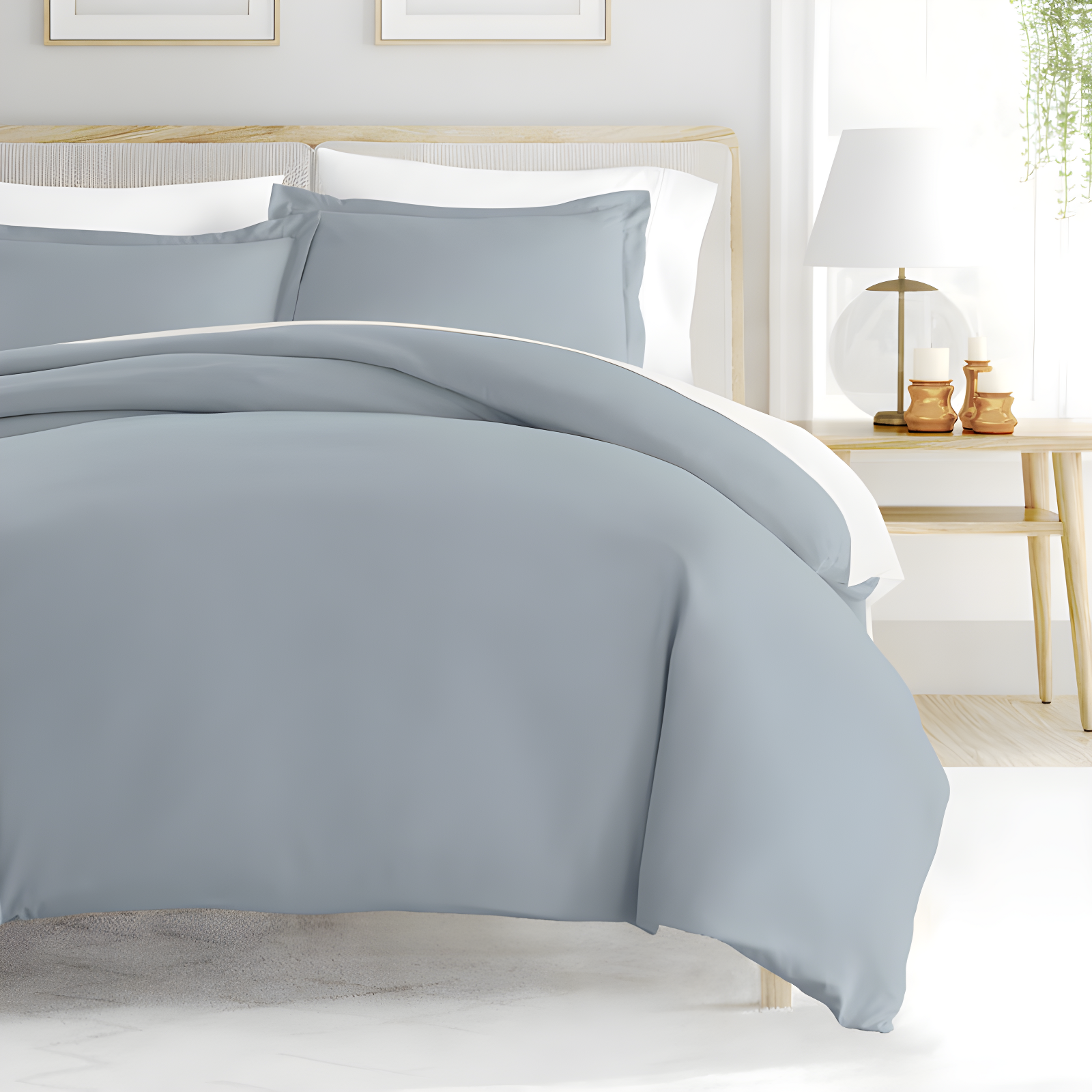 Duvet Cover Set Super Soft Microfiber Bedding in Solid Colors