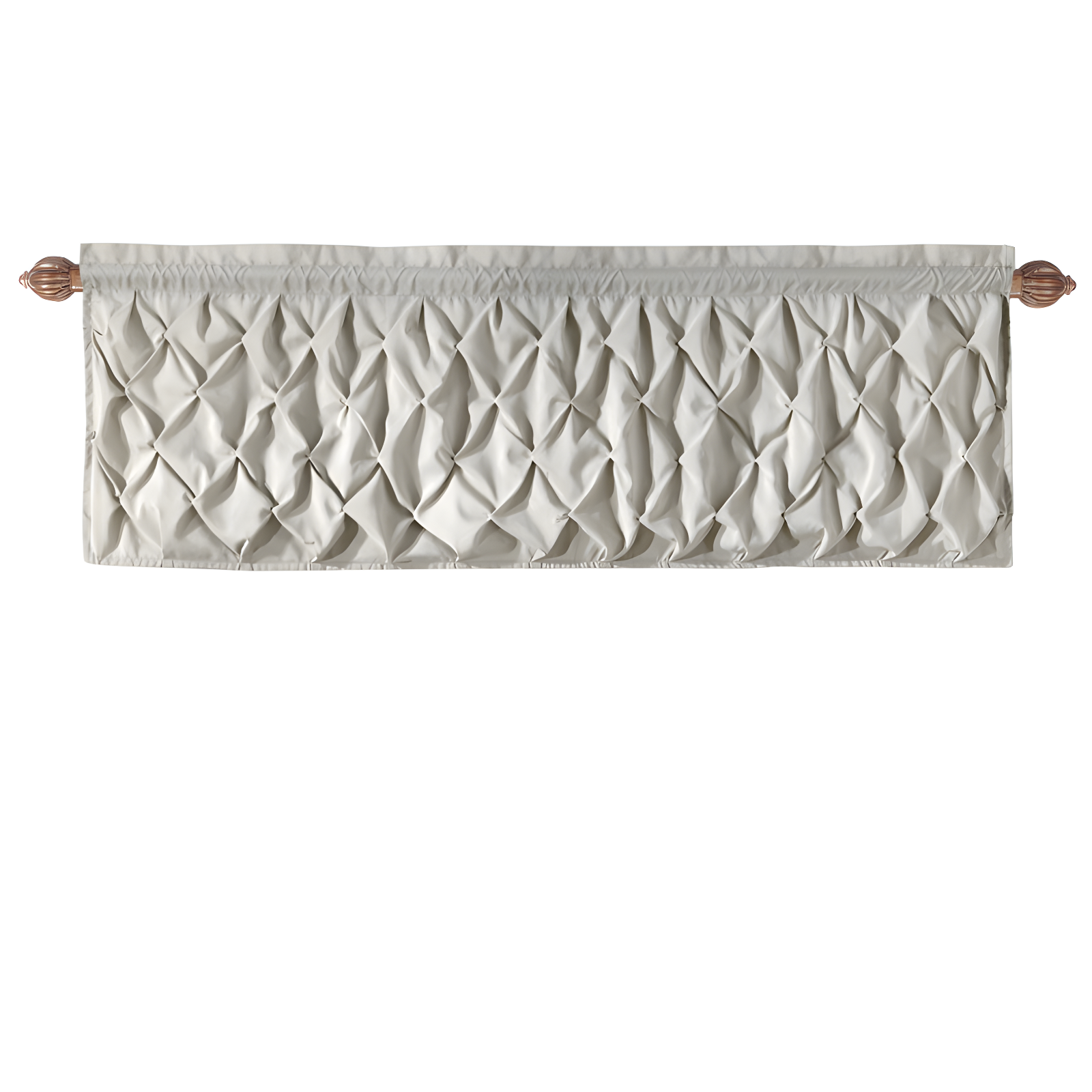 Carmen Solid Pintuck Curtain Valance, 60" x 20"